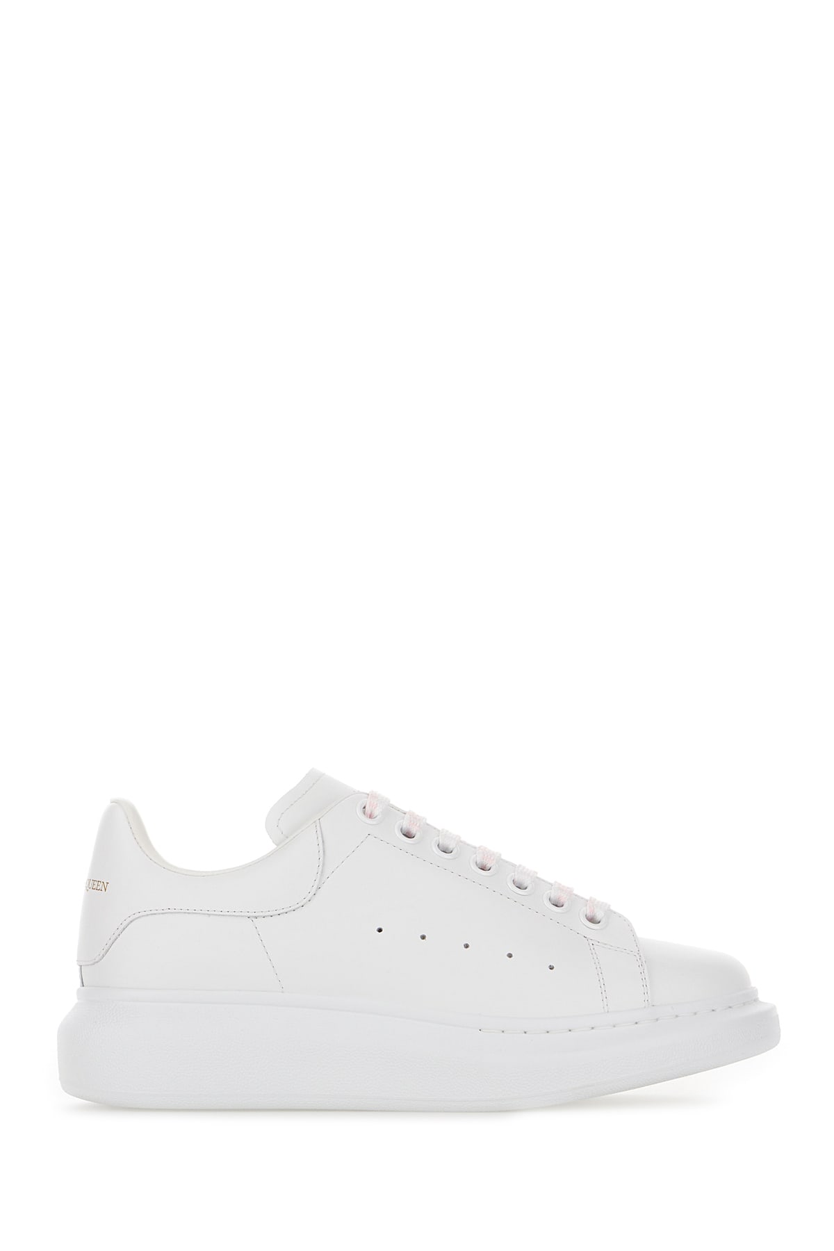 Alexander Mcqueen White Leather Sneakers In Bianco