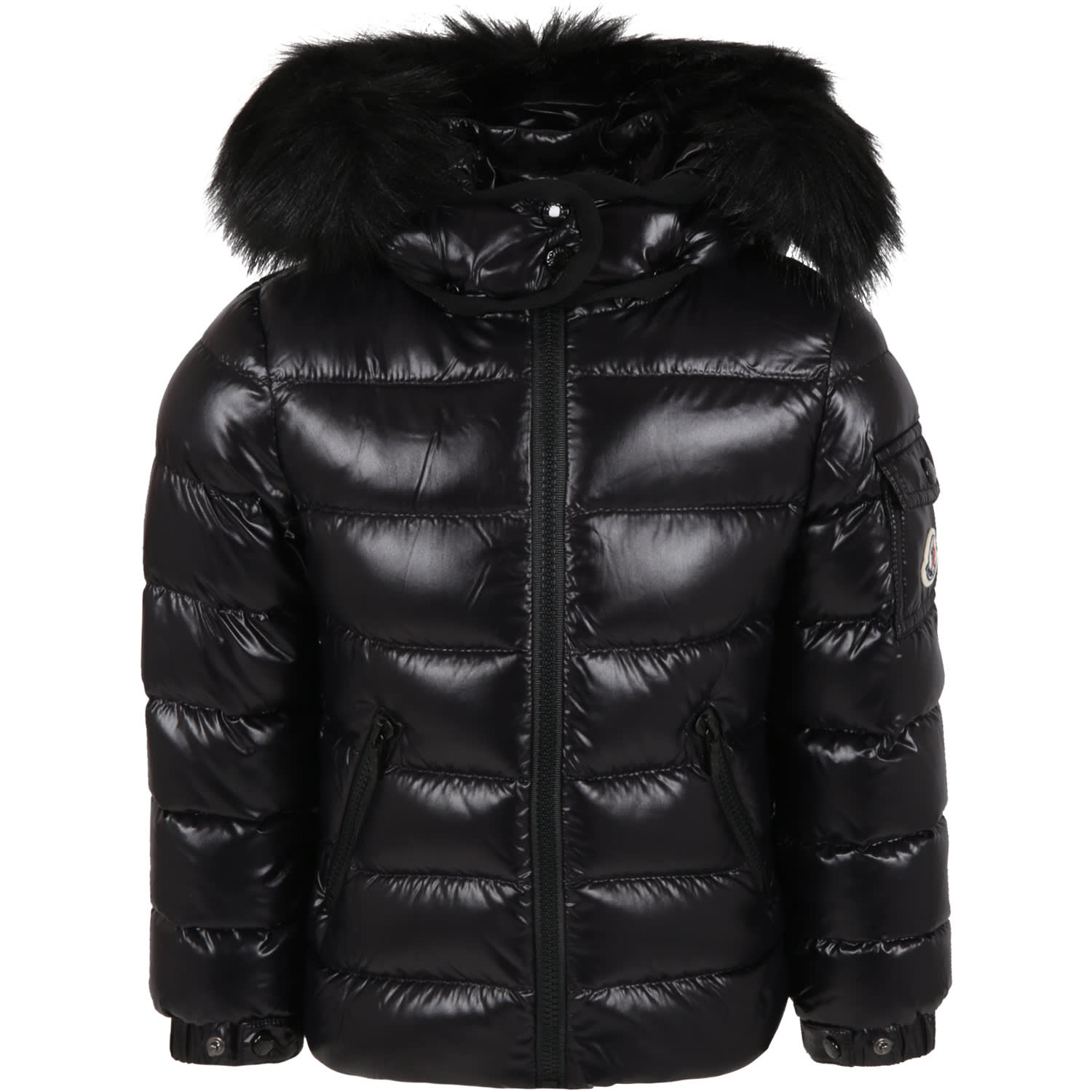Moncler Black badyf Jacket For Girl With Patch