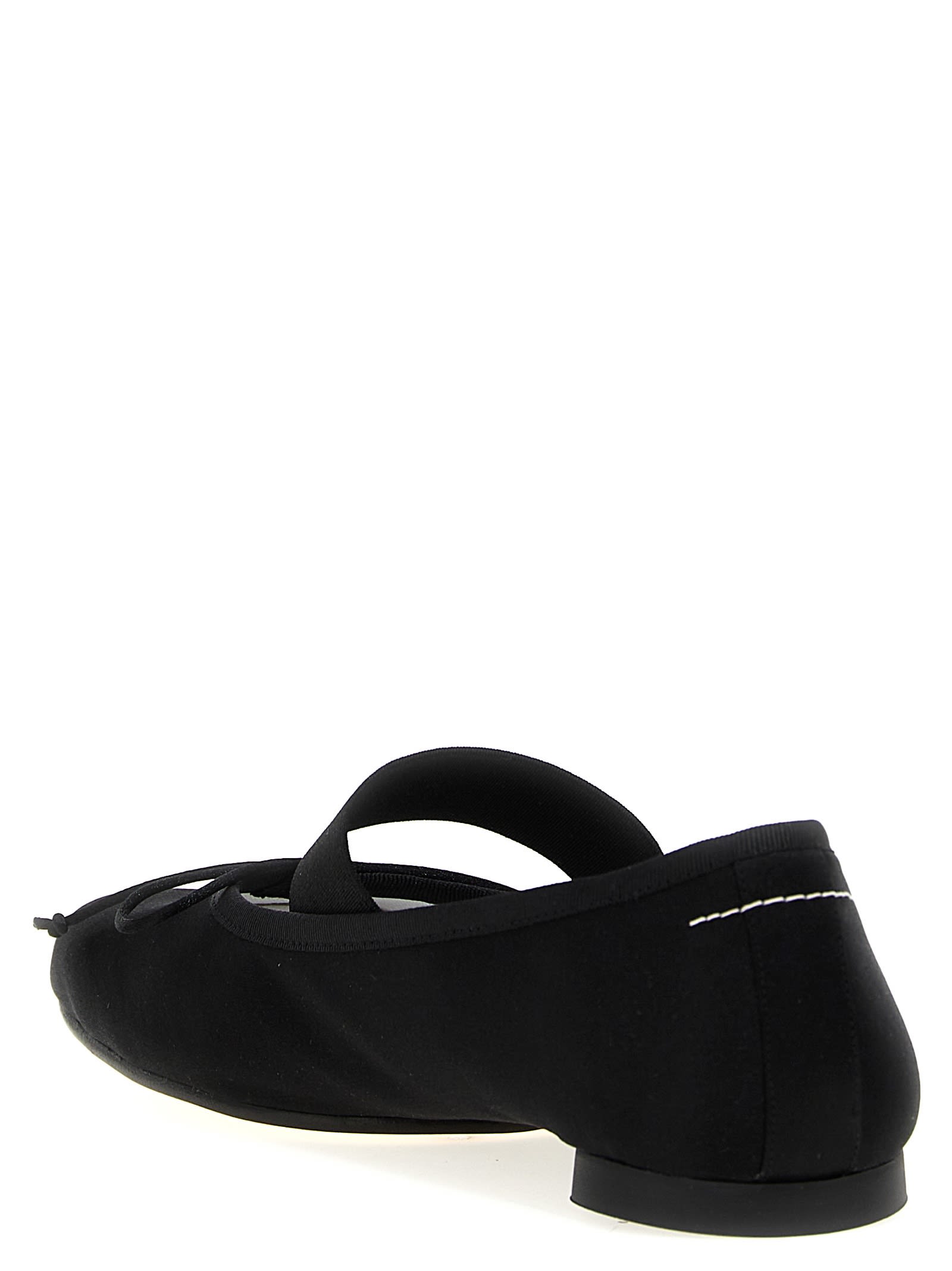 Shop Mm6 Maison Margiela Anatomic Ballet Flats In Black