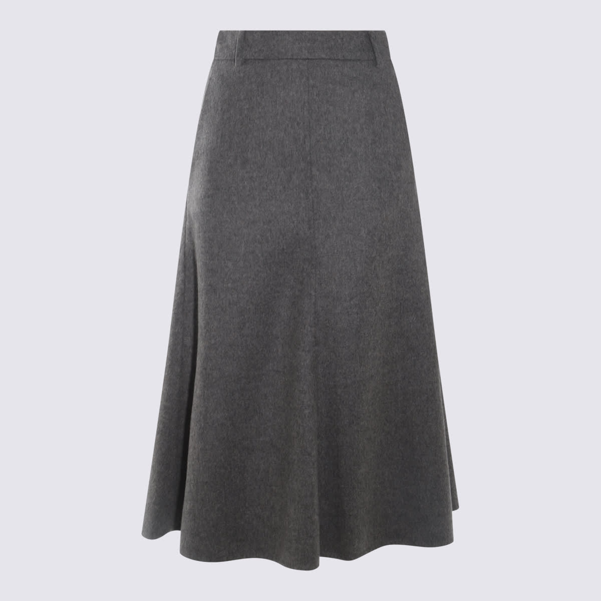 Shop Brunello Cucinelli Dark Grey Wool Skirt