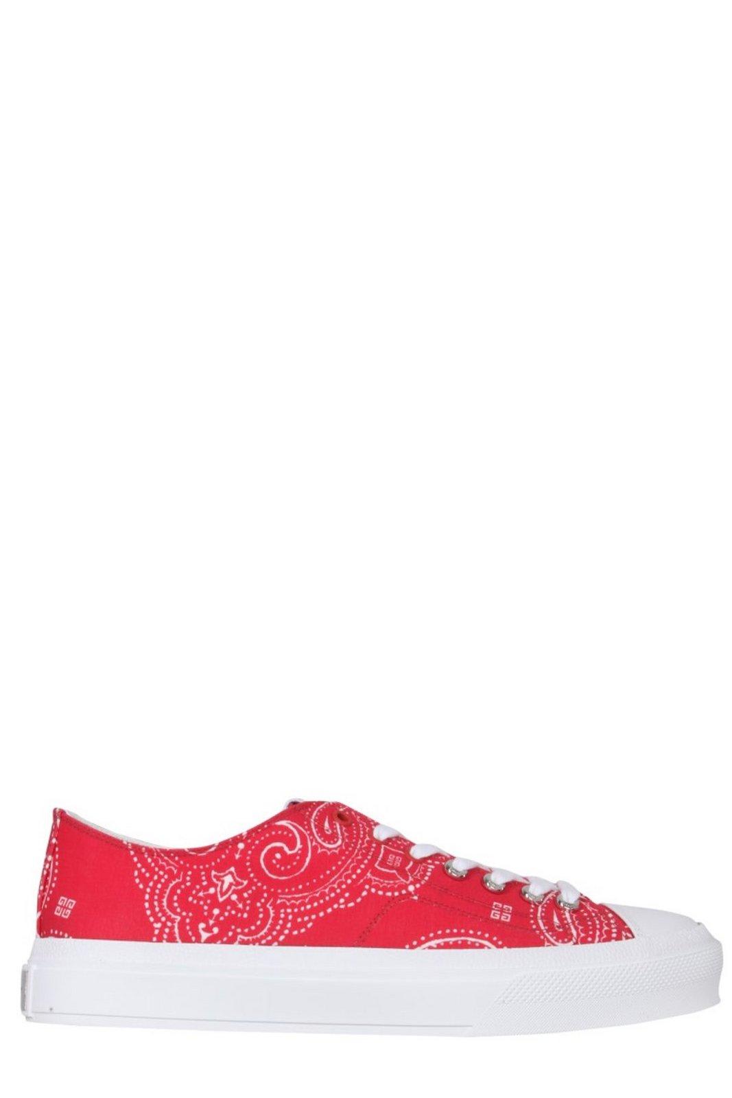Shop Givenchy Bandana Printed City Sneakers In Red