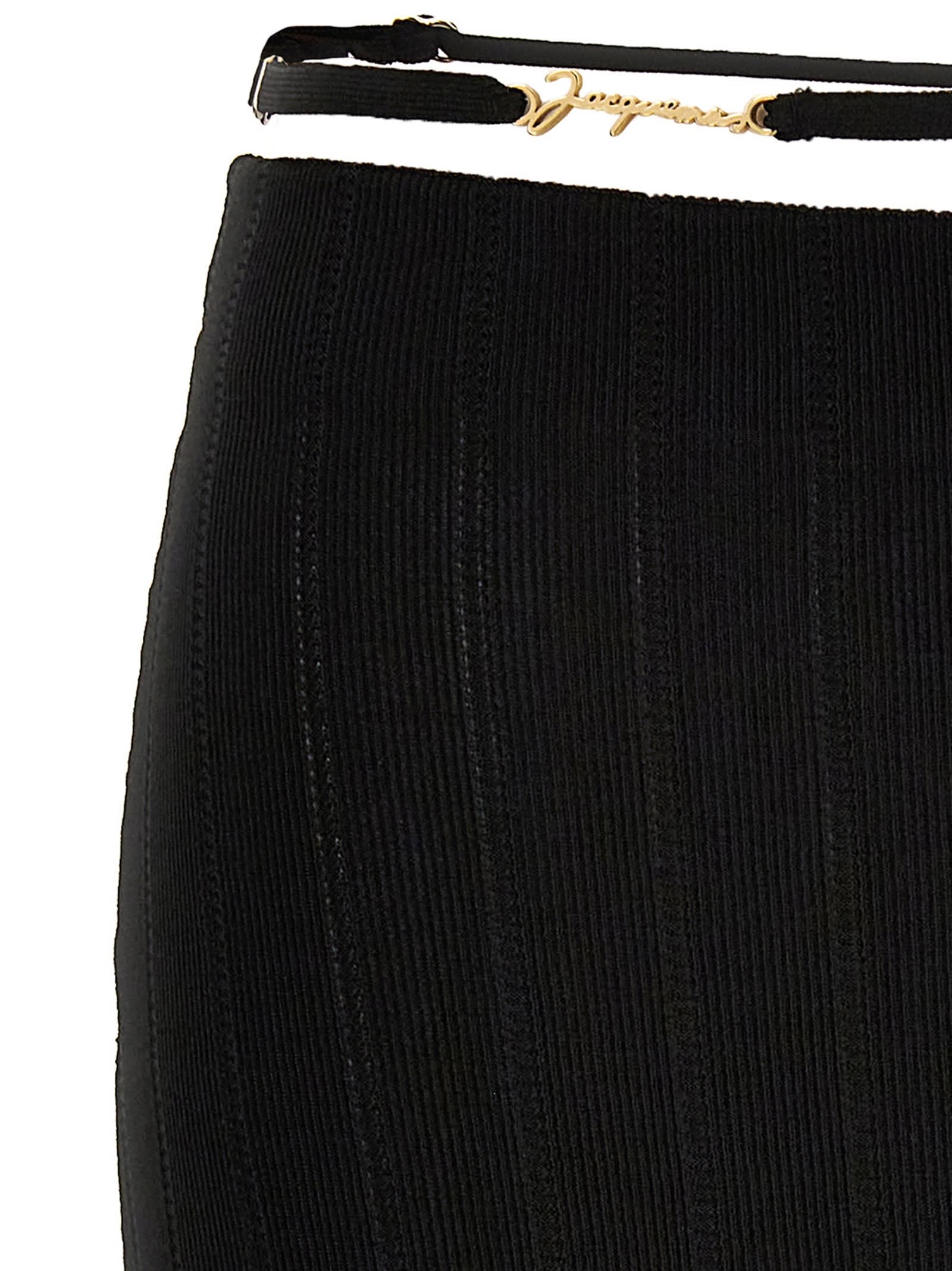 Shop Jacquemus La Jupe Pralù Skirt In Black