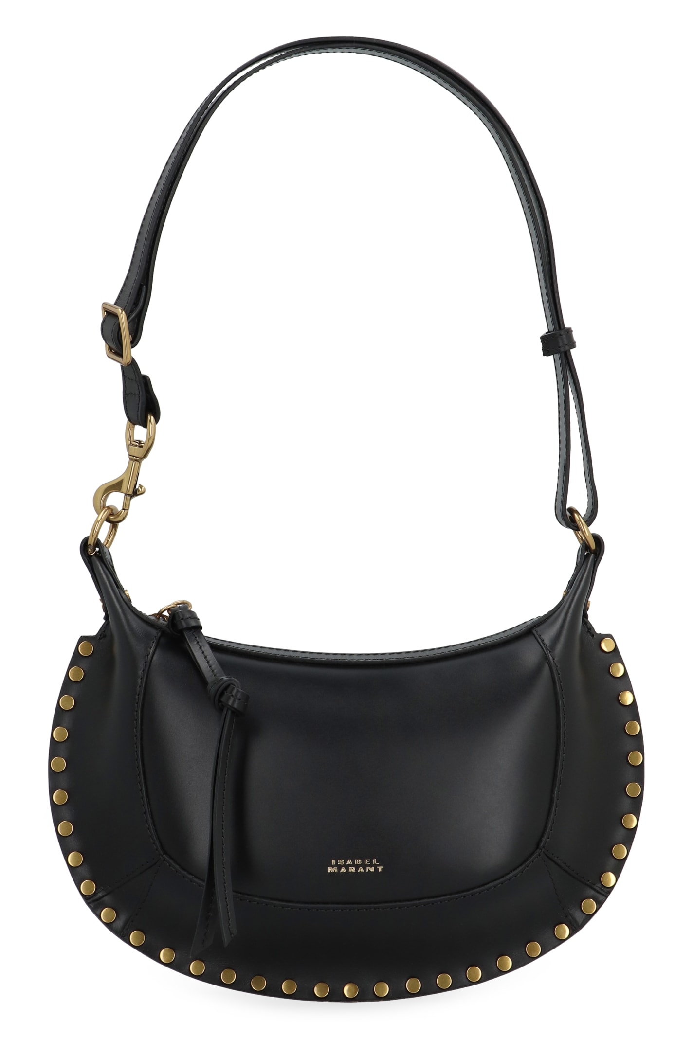 Isabel Marant Oskan Moon Leather Shoulder Bag In Black