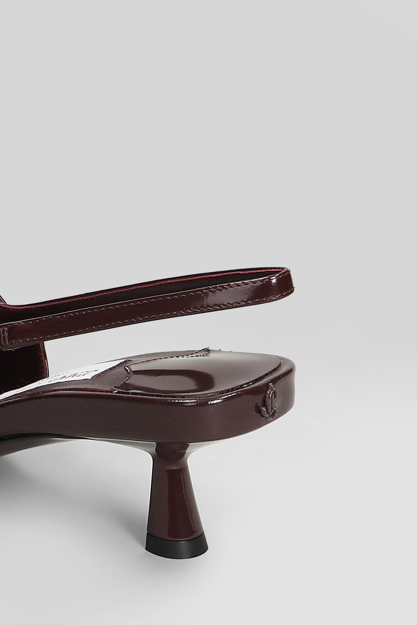Jimmy Choo Didi 45 Slingback In Brushed Leather In Burgundy
