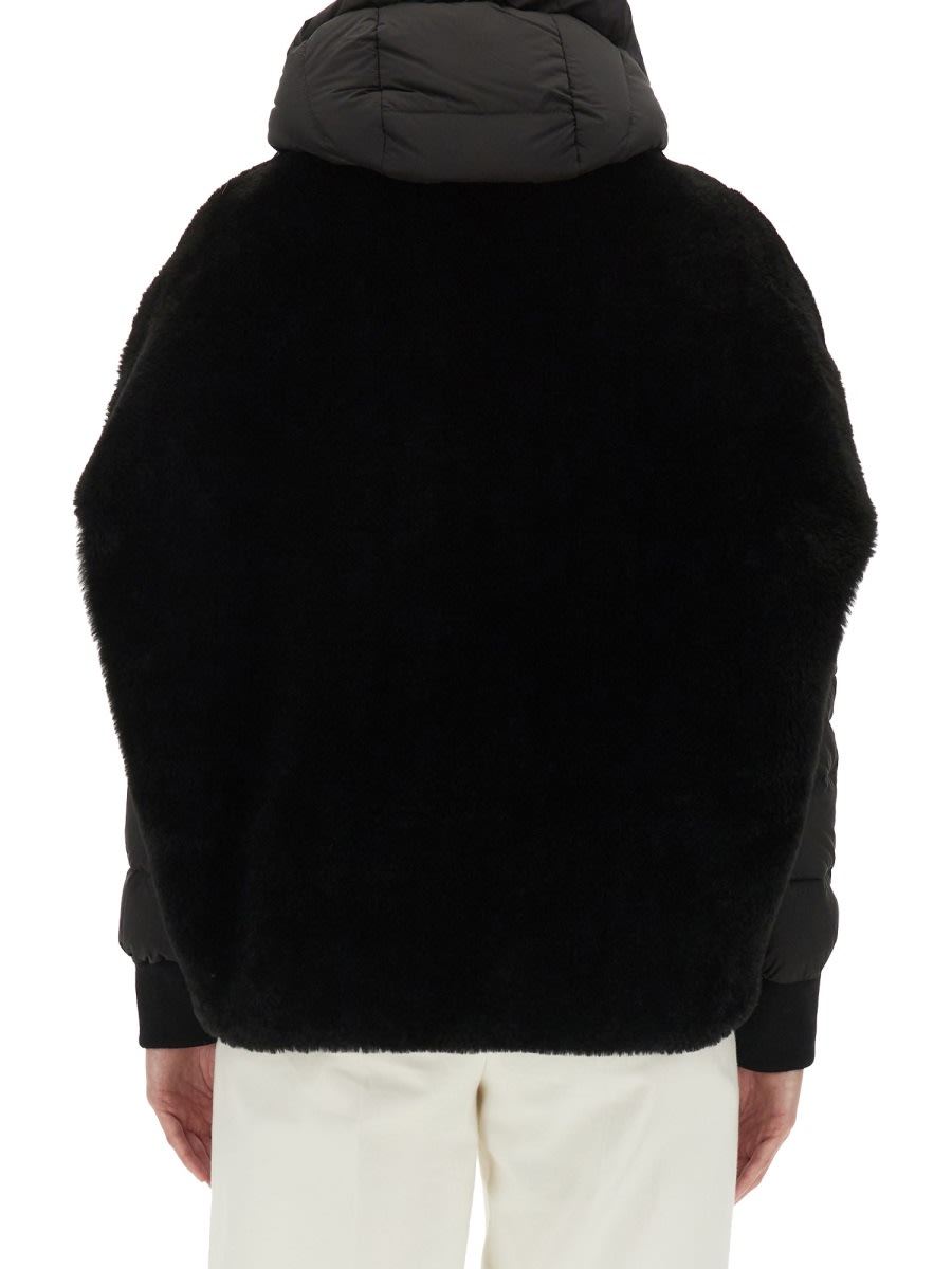 Moorer Sp-pegaso-ks3 Hooded Shearling Jacket In Black