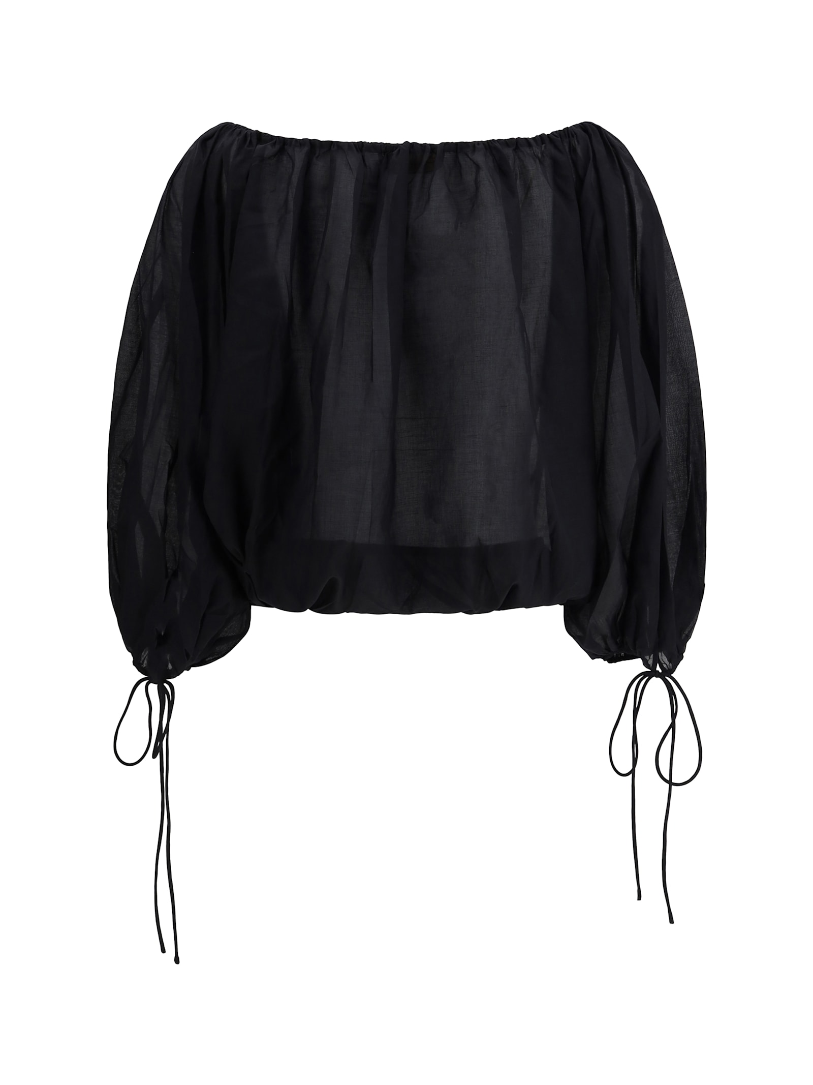 The Andamane Ribbon Tie Drawstring Blouse