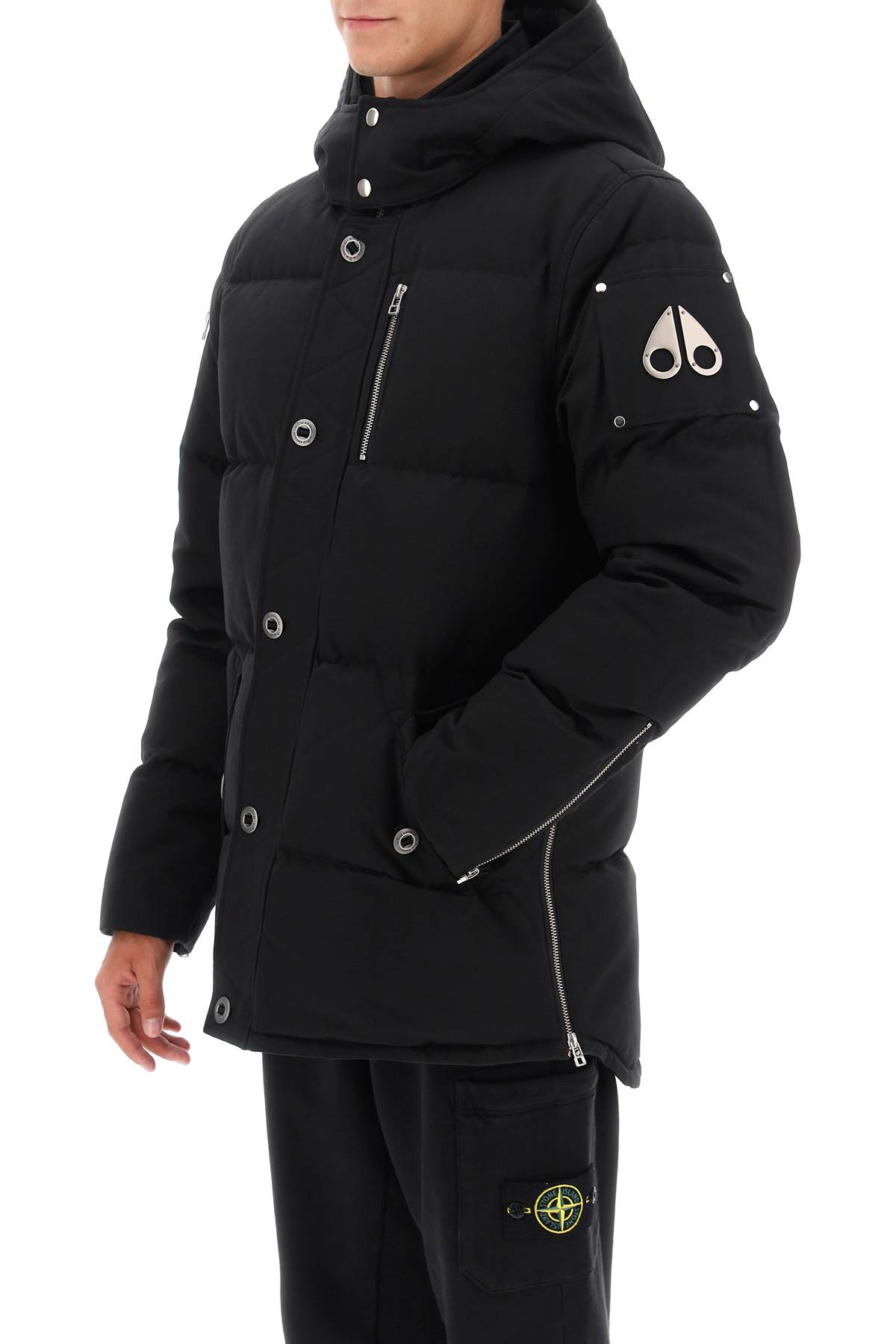 Shop Moose Knuckles Original Ballistic Bomber Neoshear Down Jacket In Black (black)