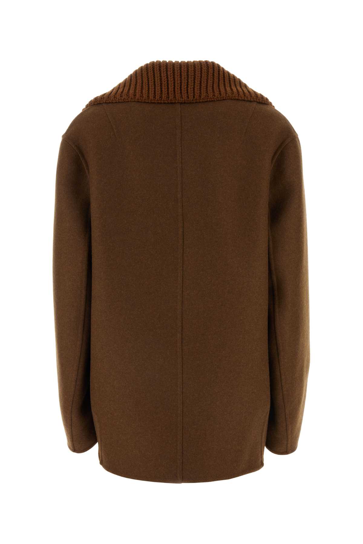 Shop Ermanno Scervino Brown Wool Blend Coat In Ruggine