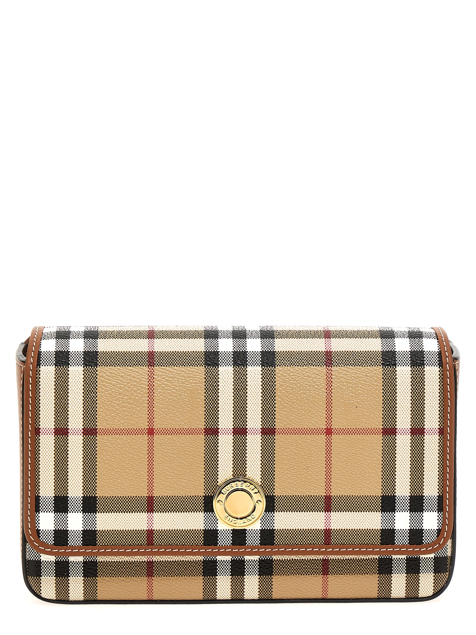 BURBERRY: Hampshire bag in coated cotton - Beige