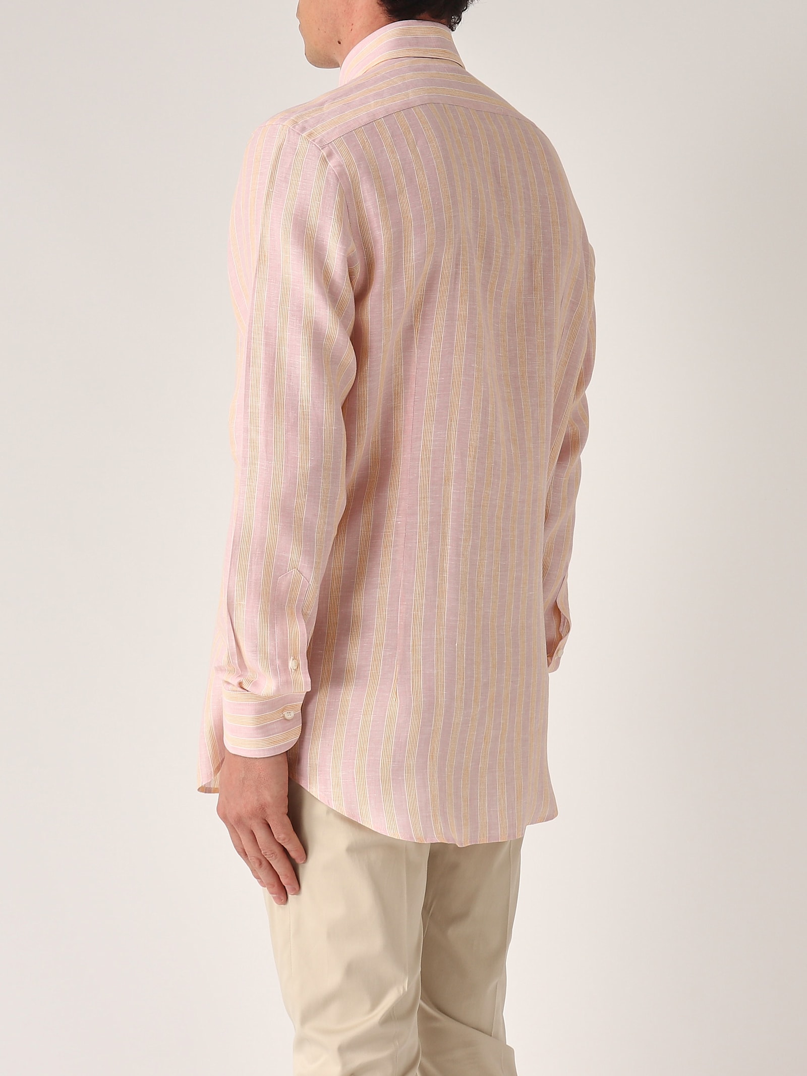 Etro Camicia Bd M/l Shirt In Arancio-rosa