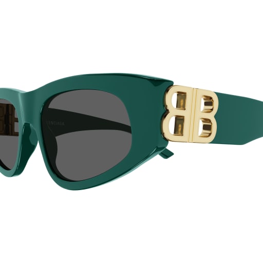 Shop Balenciaga Bb0095s Sunglasses In Green Gold Grey