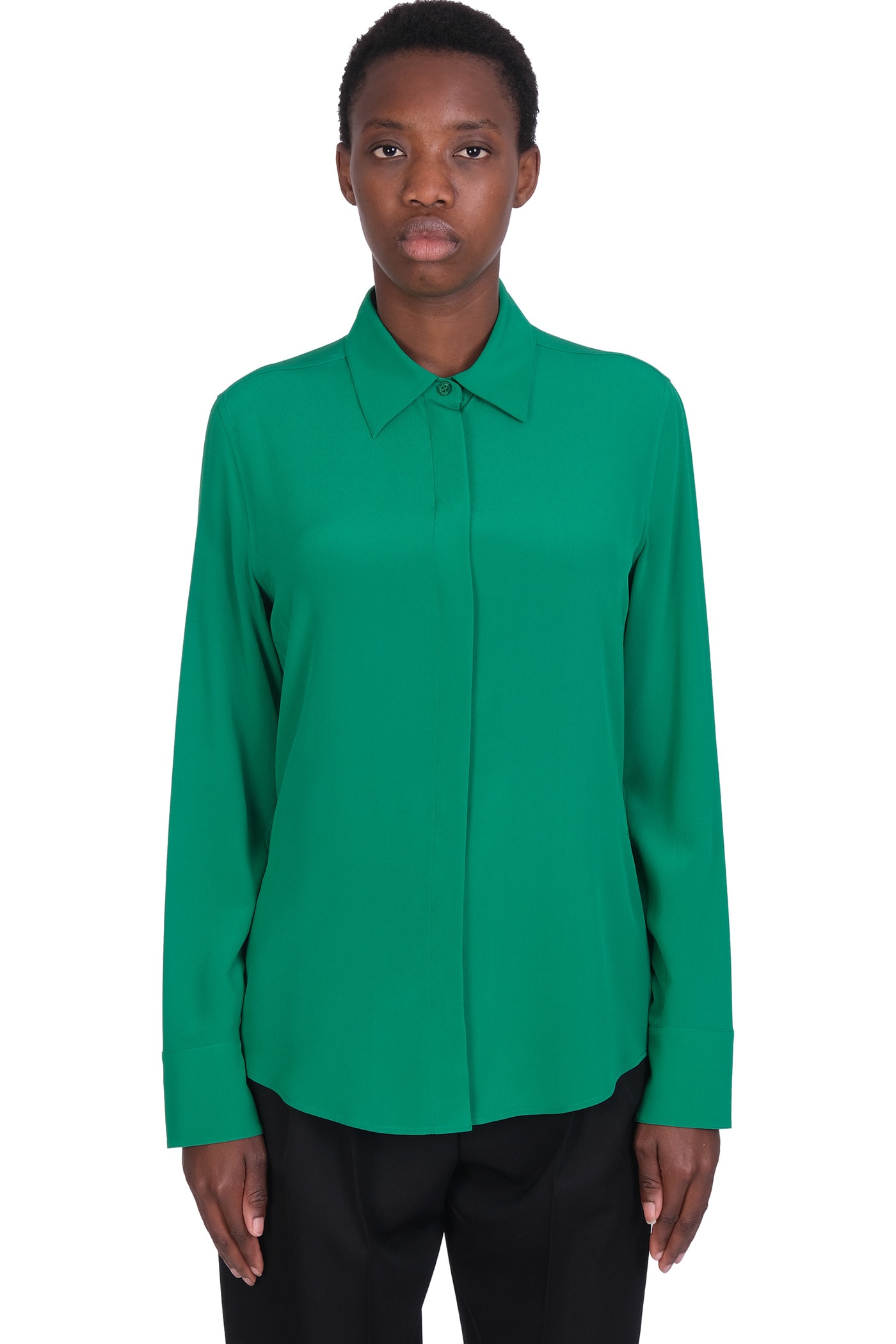 Stella McCartney Willow Shirt In Green Silk