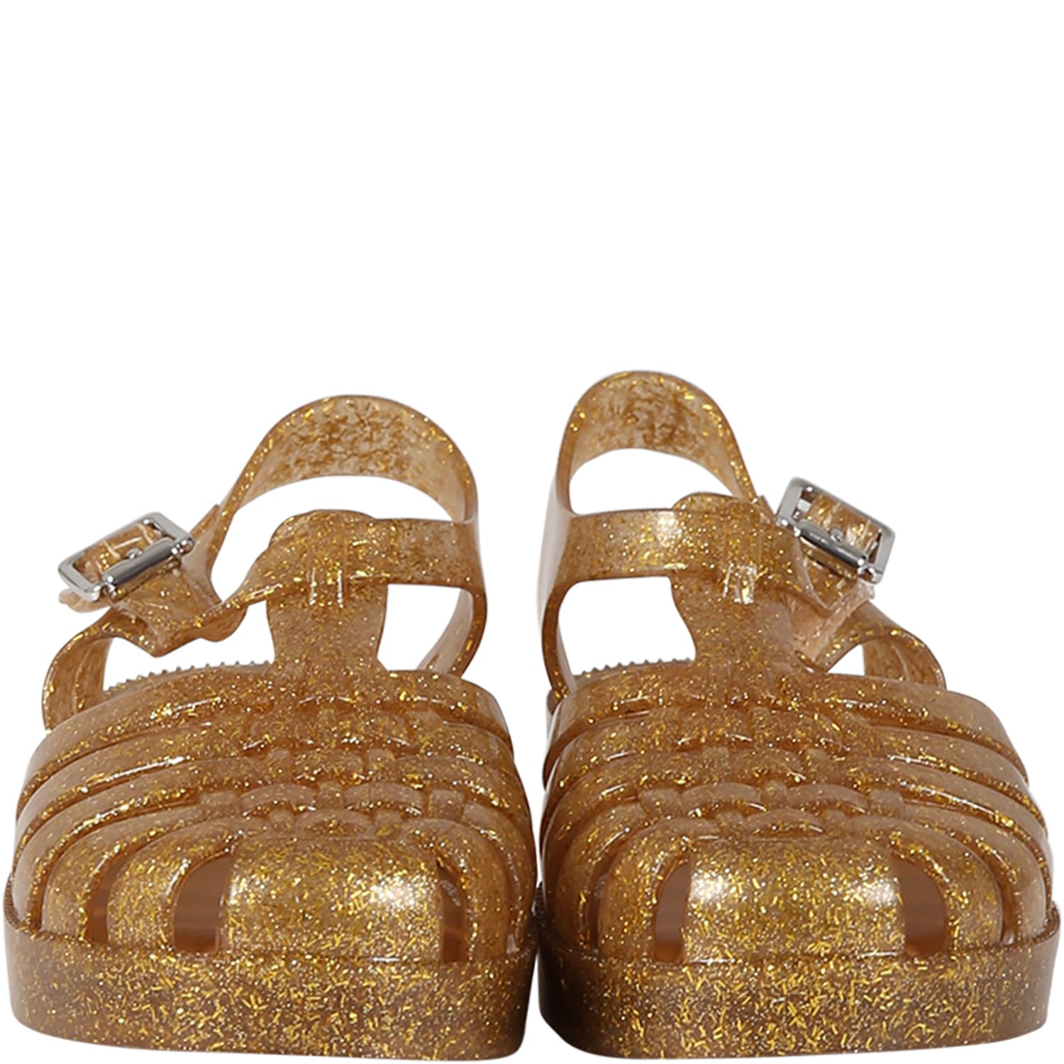 Shop Melissa Gold Scented Sandals For Girl With Logo
