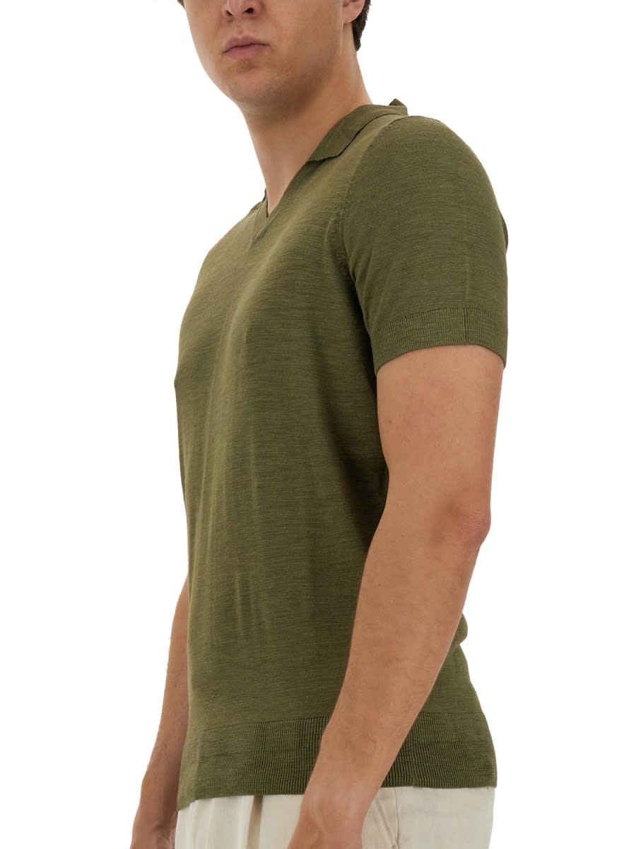 Shop Hugo Boss Knitted Polo. In Green