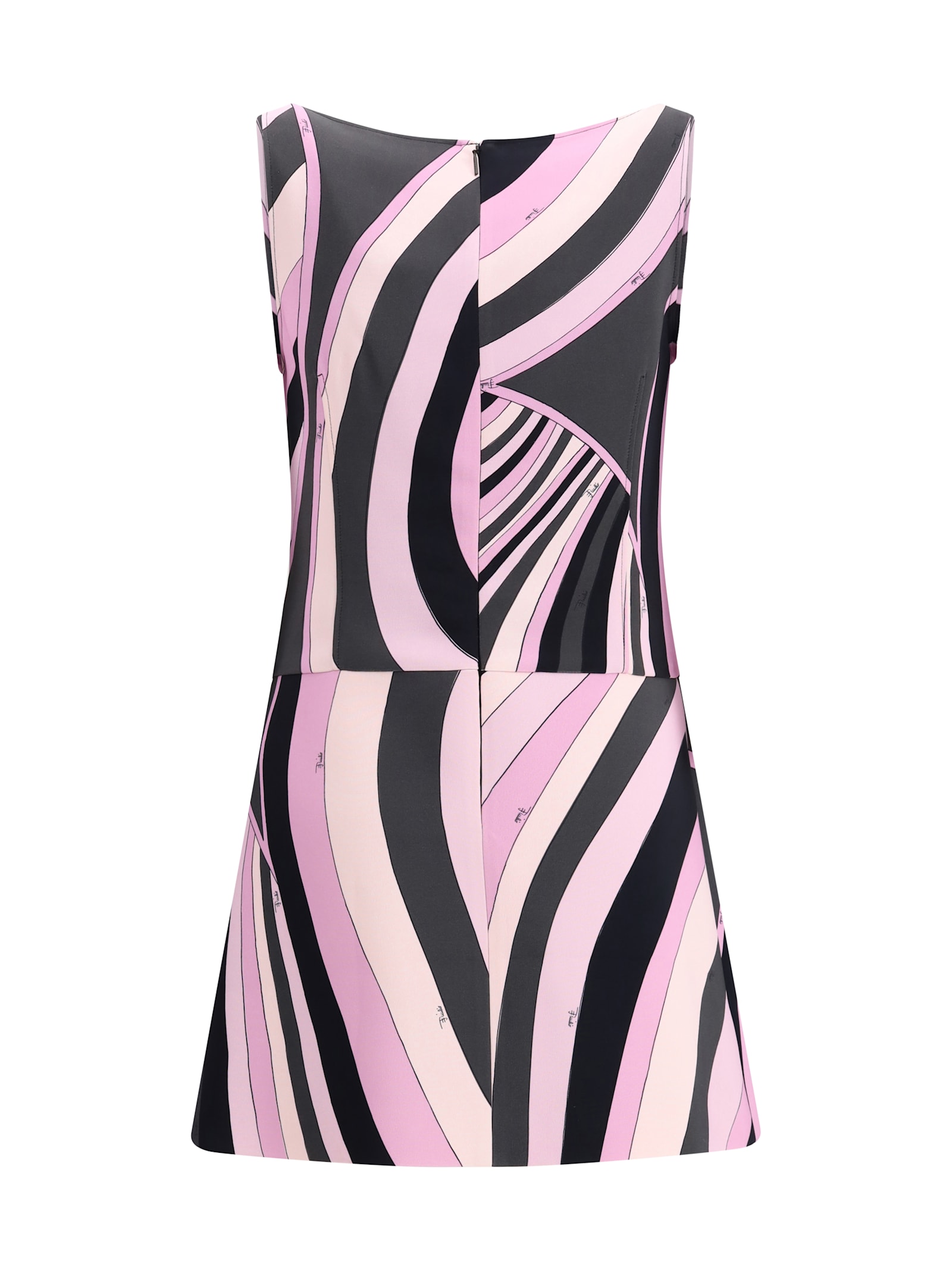 Pucci Square-neck Mini Dress In Viscose Jersey With Marmo Print In Black
