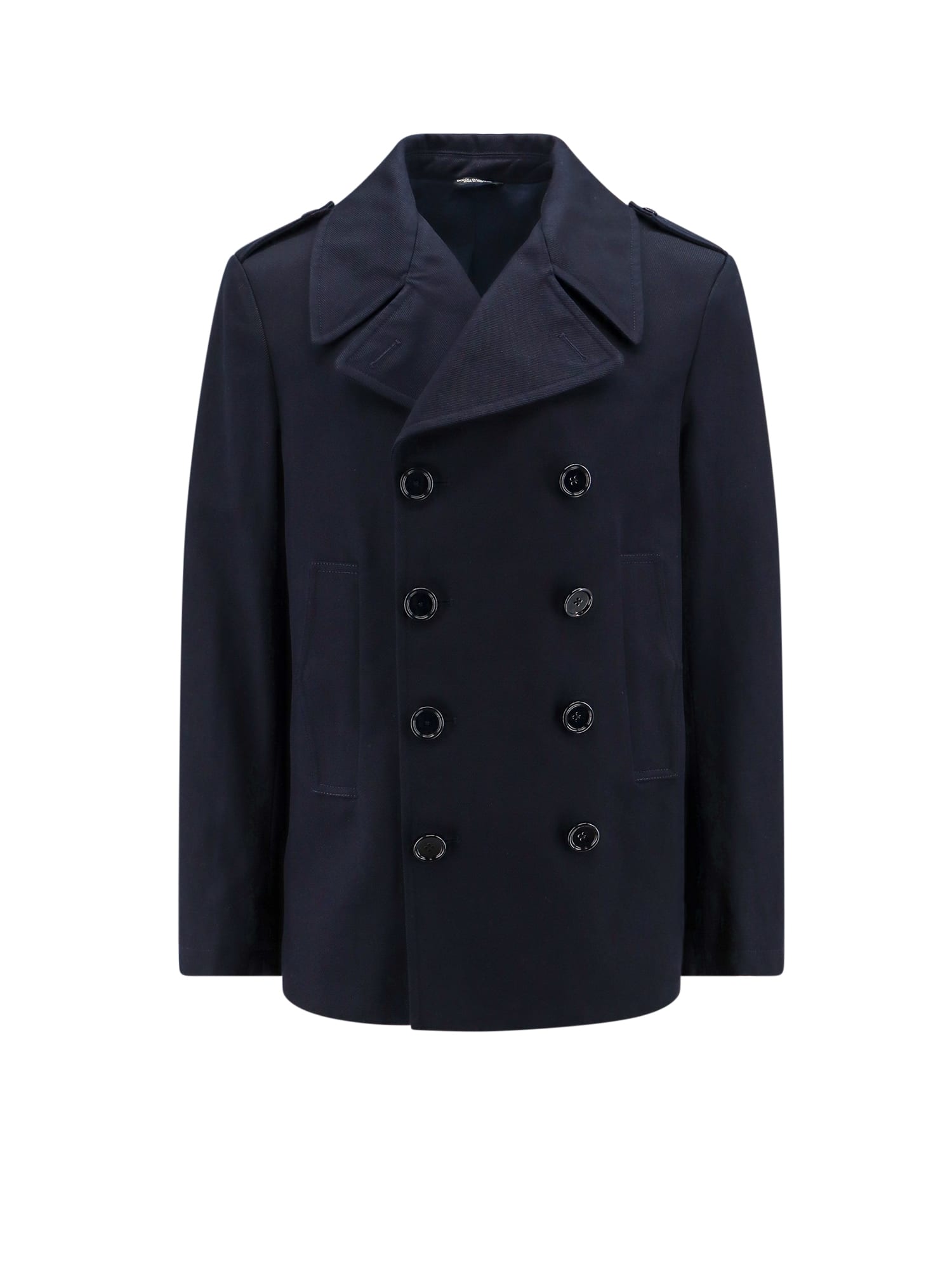 Shop Dolce & Gabbana Coat In Blu Scurissimo 1 (blue)