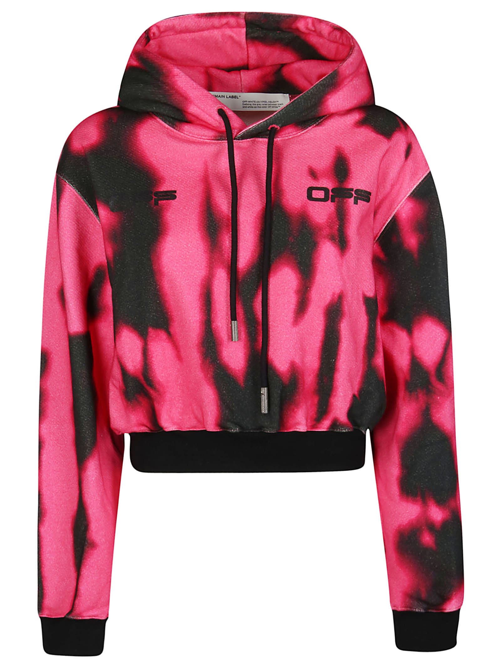 OFF-WHITE PINK AND BLACK COTTON HOODIE,11218348