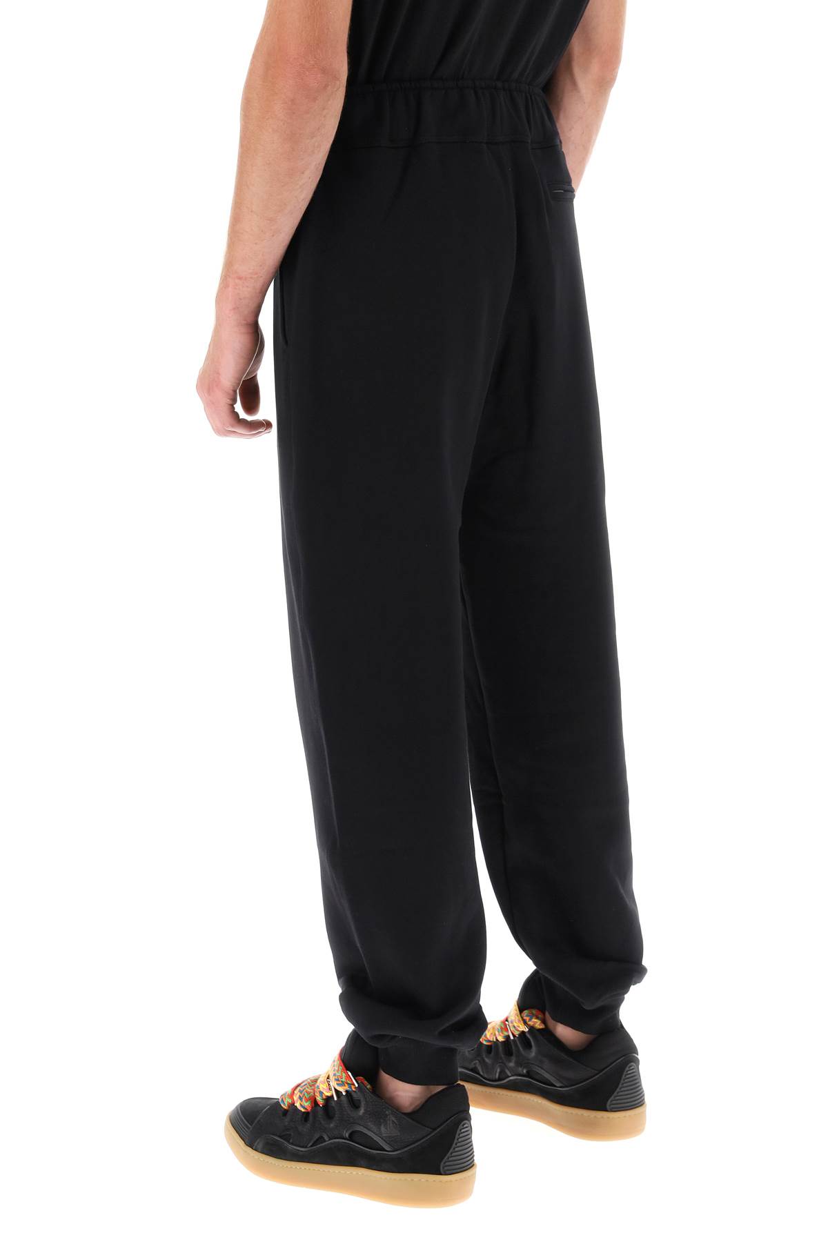 Shop Lanvin Curb Lace Sweatpants In Black