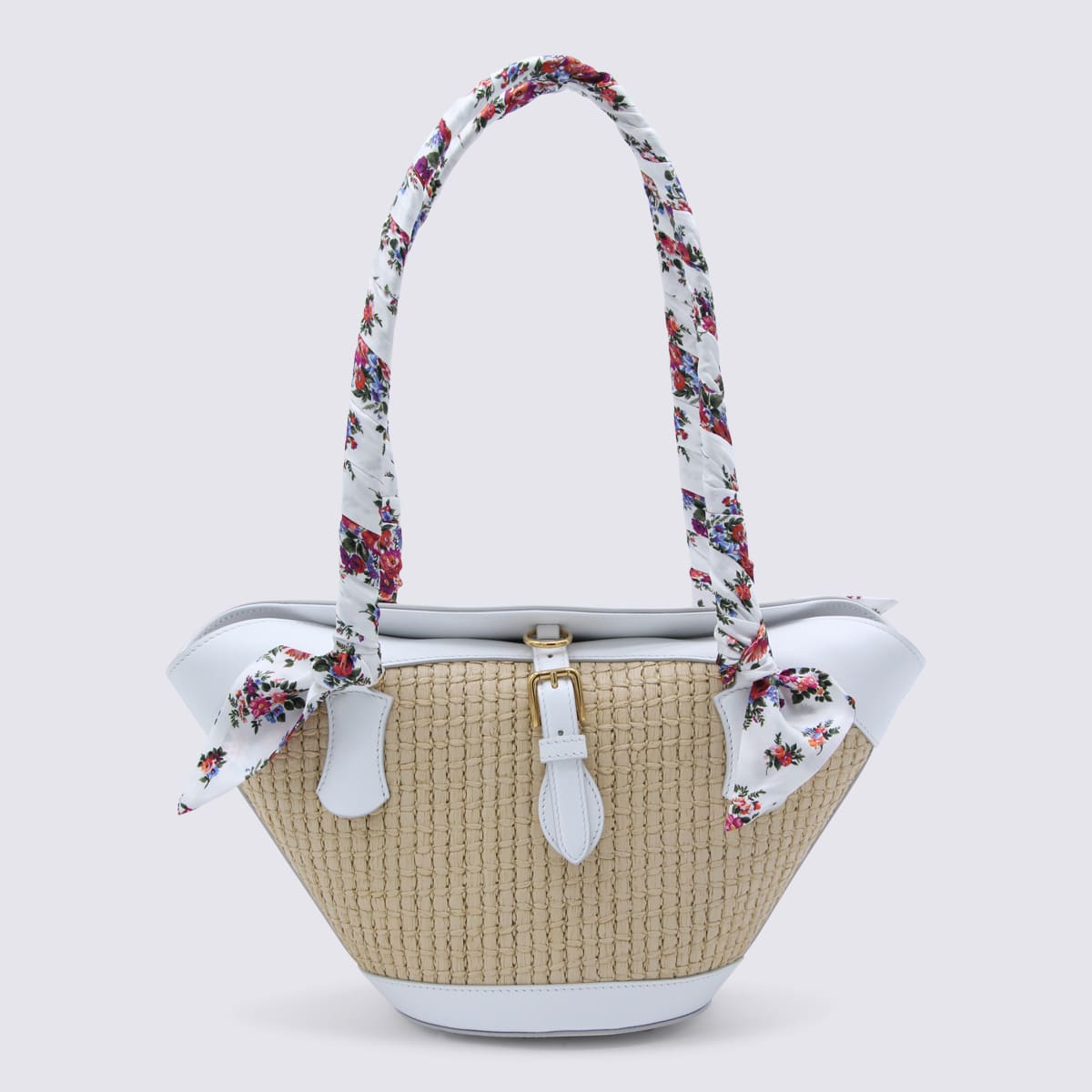 Dolce & Gabbana White And Cream Leather Capri Satchel