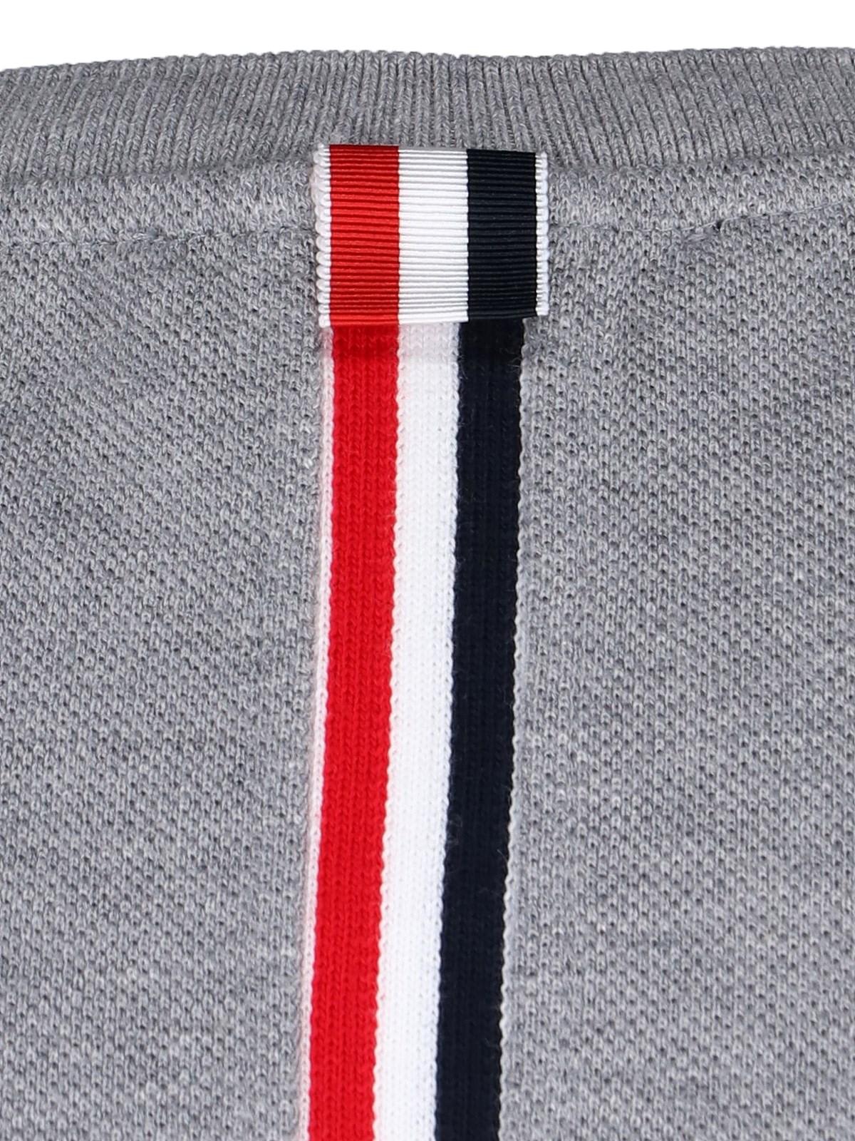 Thom Browne Ribbon Logo T-shirt In Grey
