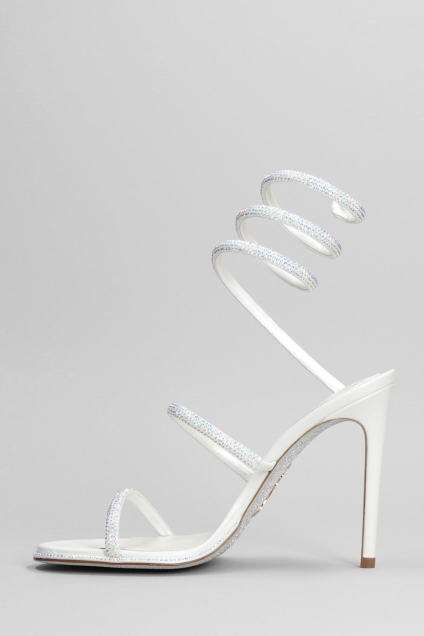 RENÉ CAOVILLA SANDALS IN WHITE LEATHER 