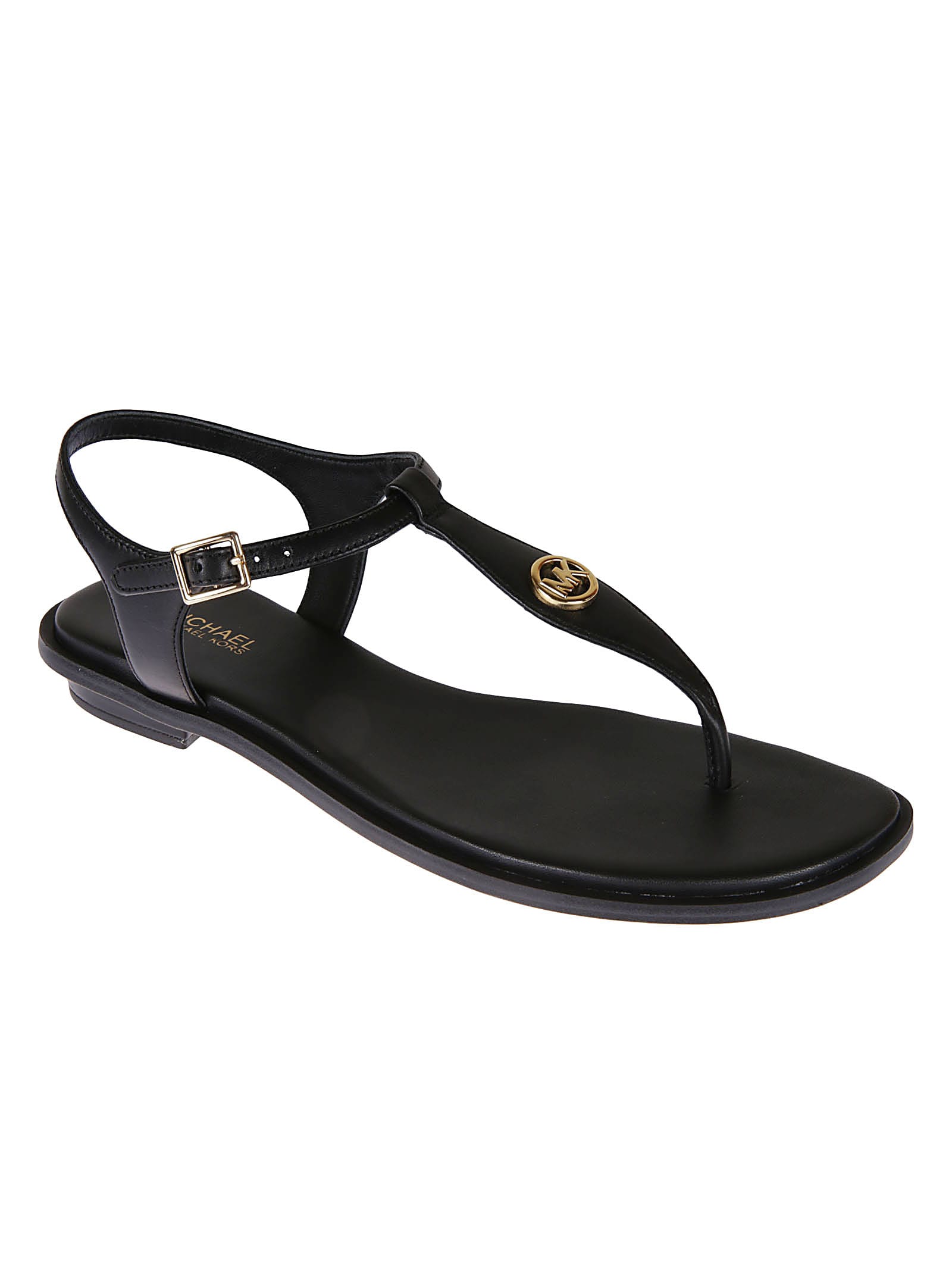 Shop Michael Kors Mallory Thong Sandals In Black