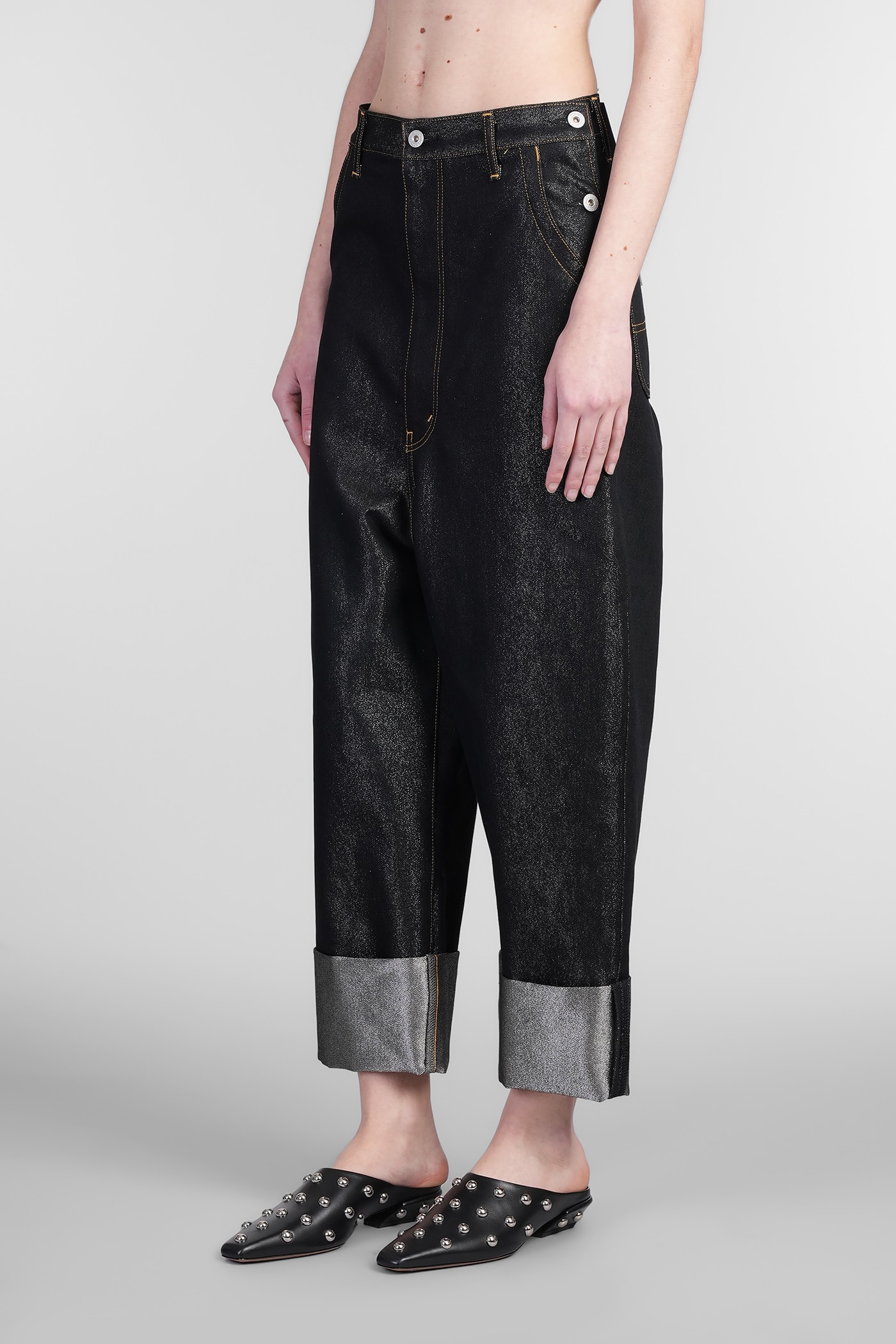 Shop Junya Watanabe Jeans In Black Cotton