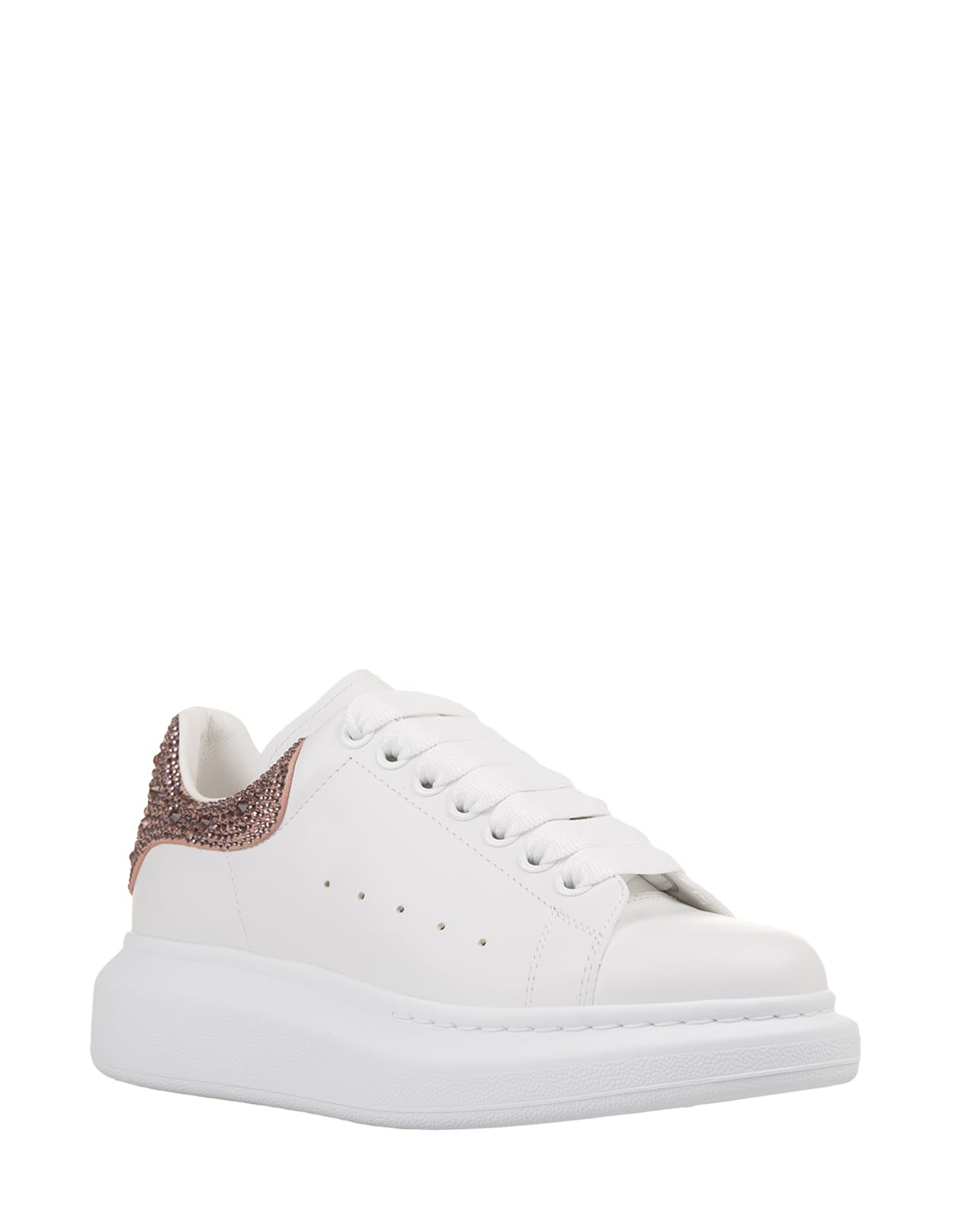 Shop Alexander Mcqueen Oversized Sneakers In White/cherry Blossom Pink