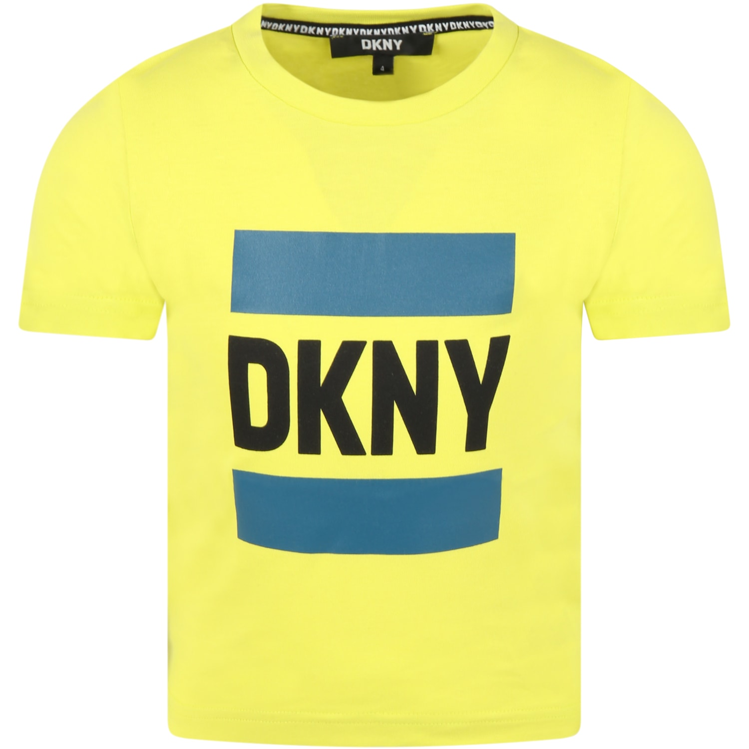 DKNY Neon Yellow T-shirt For Boy With Logo