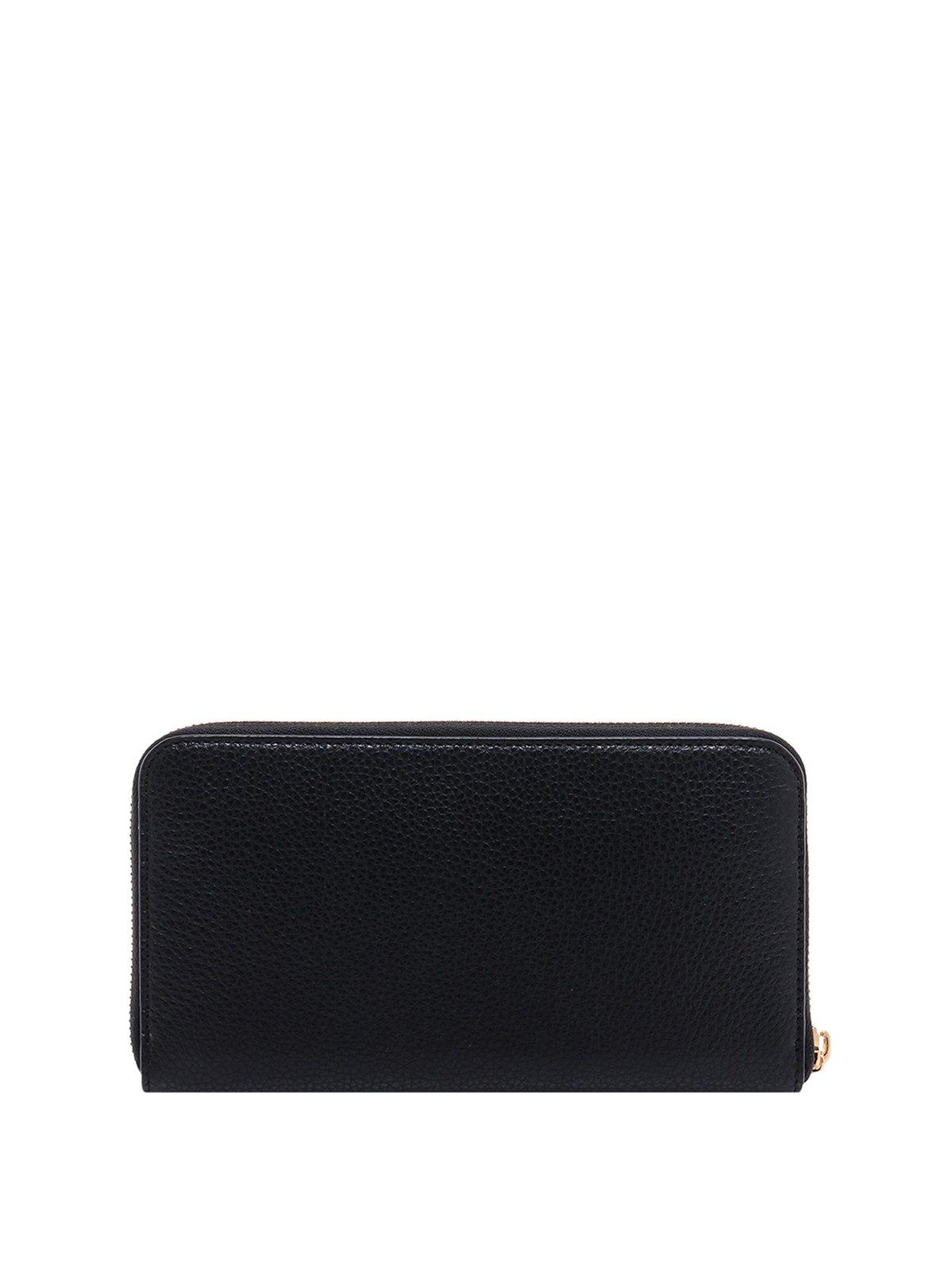 Shop Ferragamo Gancini Continental Wallet In Black