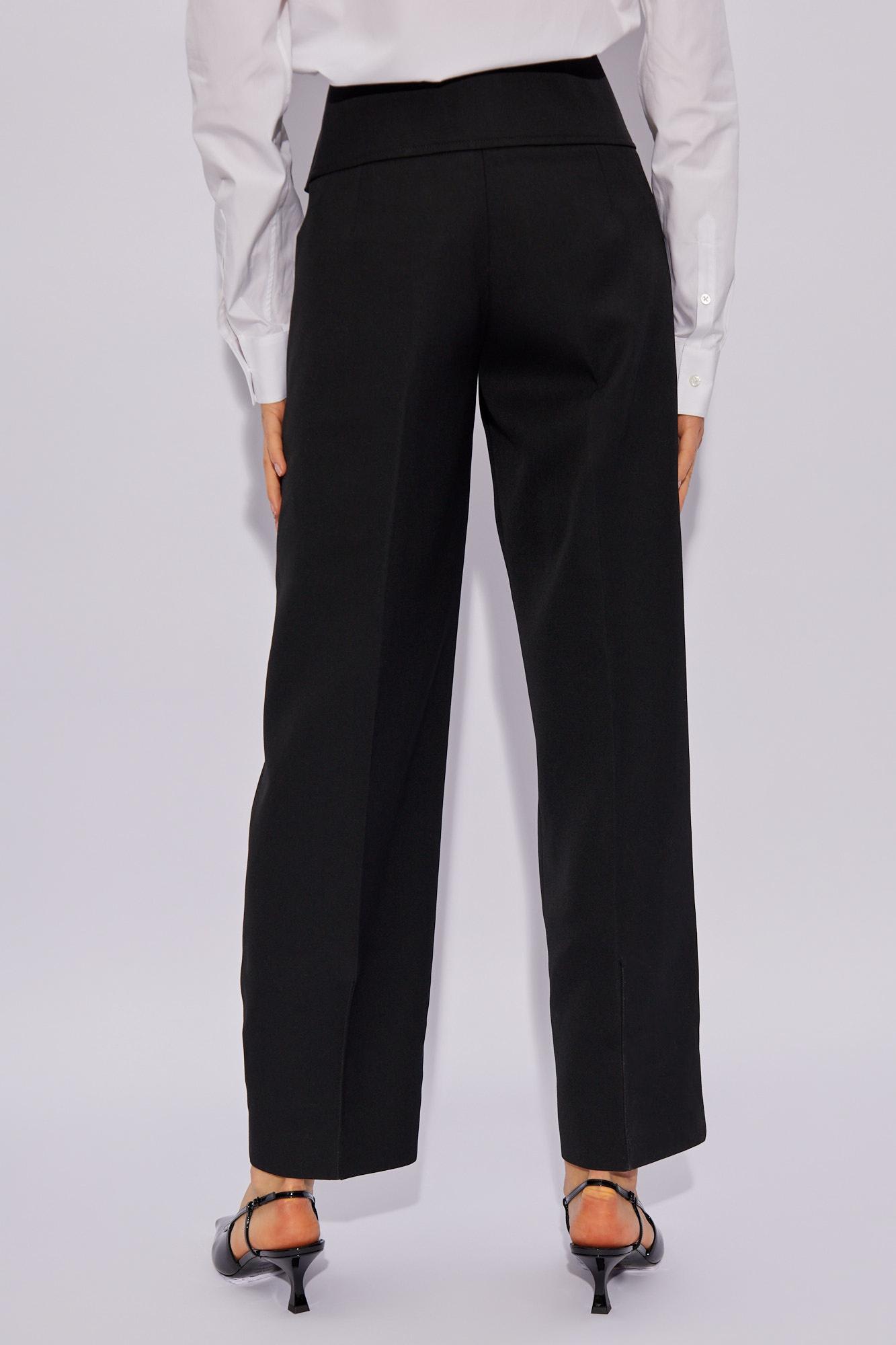 Shop Jil Sander Wool Trousers In Black