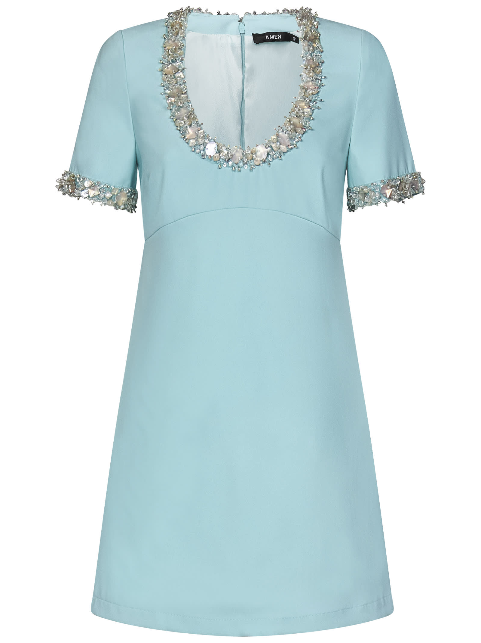 Shop Amen Romy Dress In Light Blue