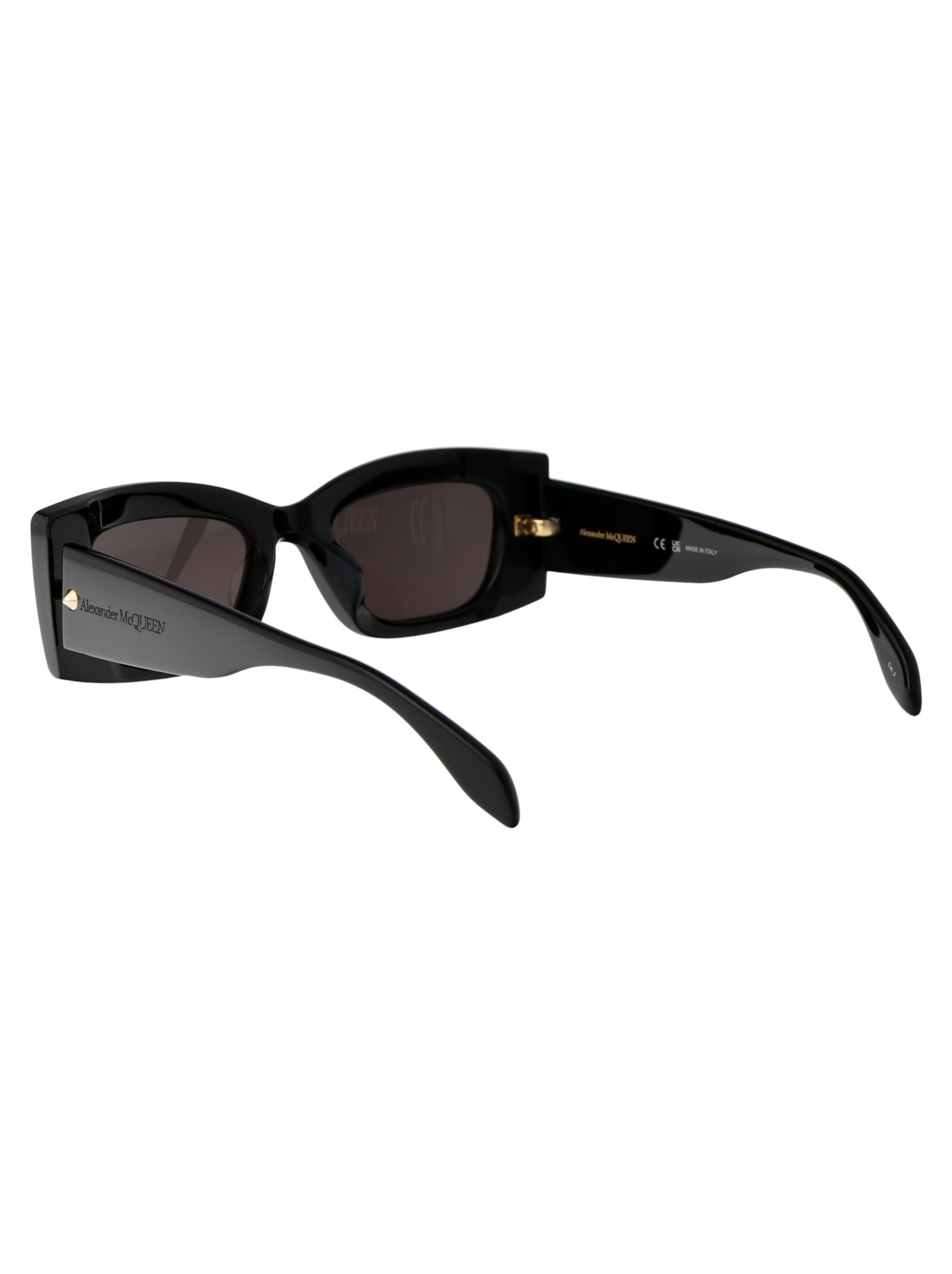 Shop Alexander Mcqueen Am0426s Sunglasses In 001 Black Black Grey