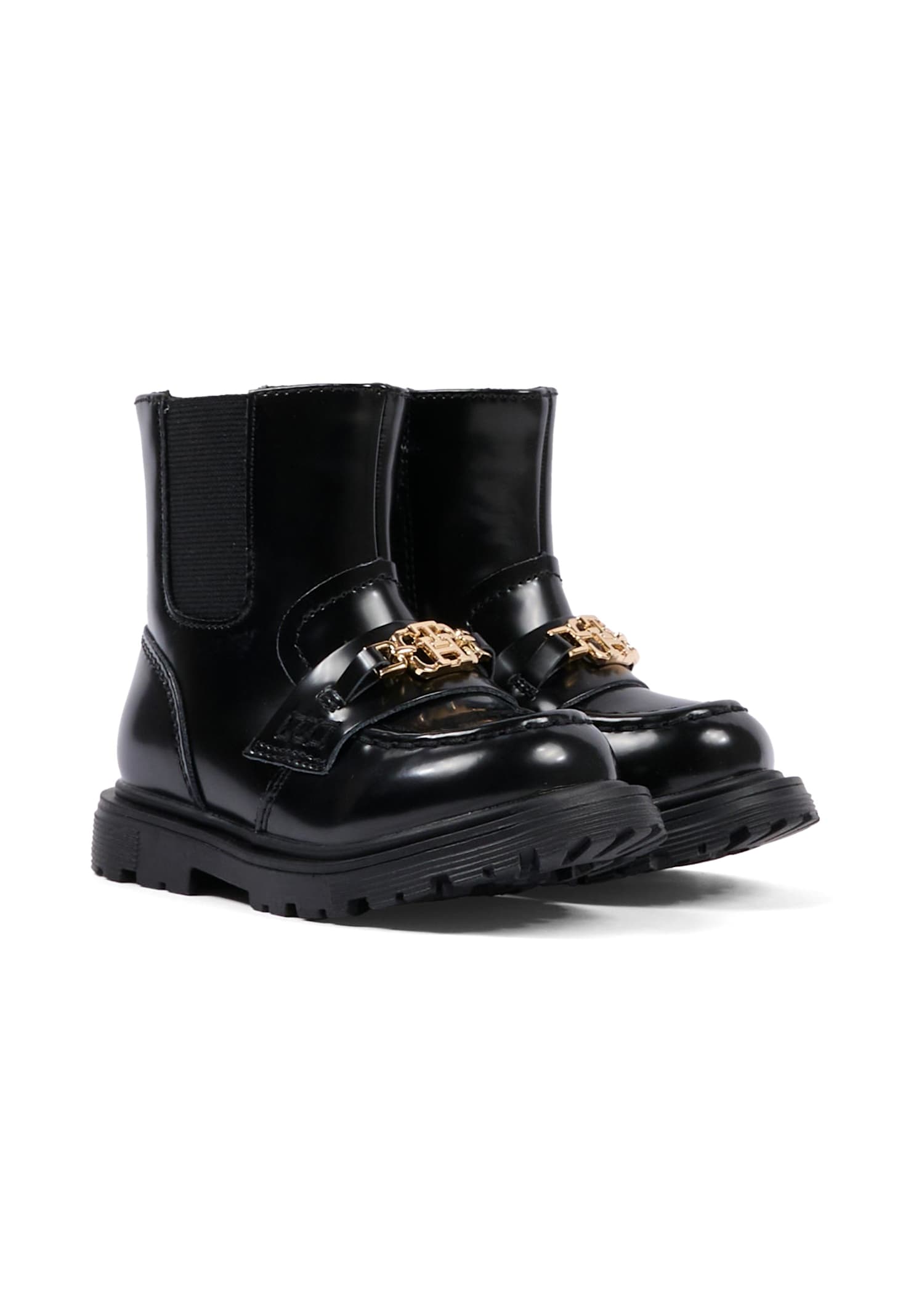 Tommy Hilfiger Black Ankle Boots For Girl With Logo In Black