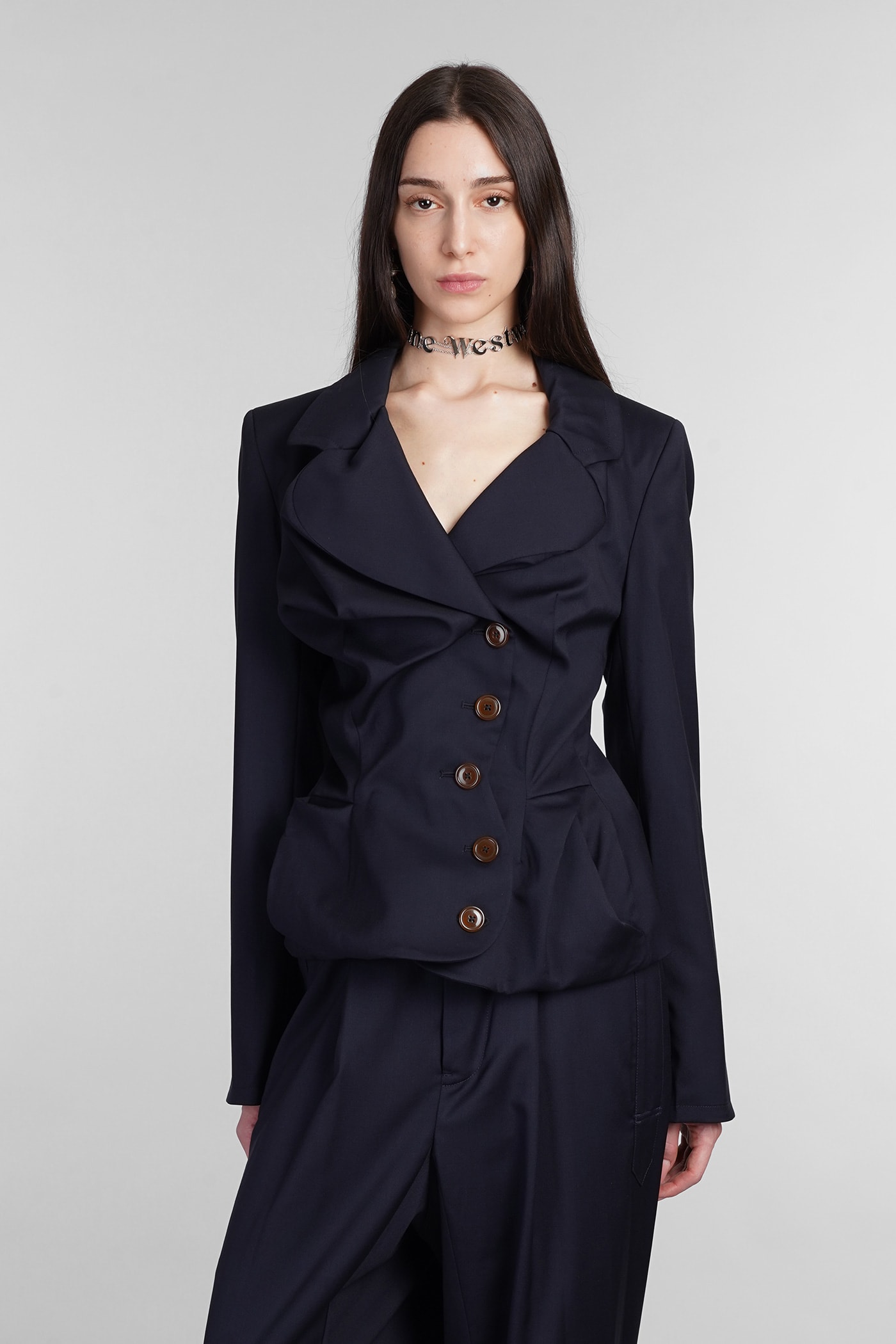 Shop Vivienne Westwood Blazer In Blue Wool