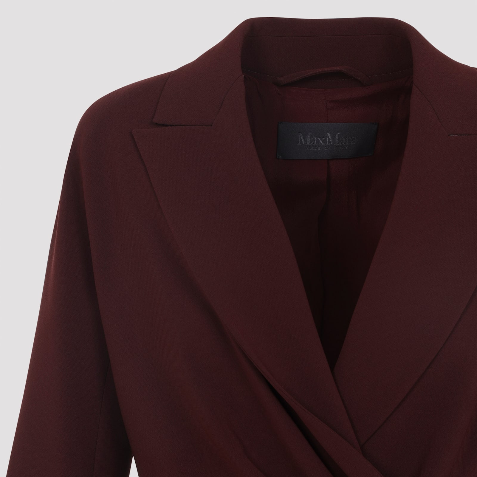 Max Mara Cherry Red Triacetate Alare Cady Jacket In White