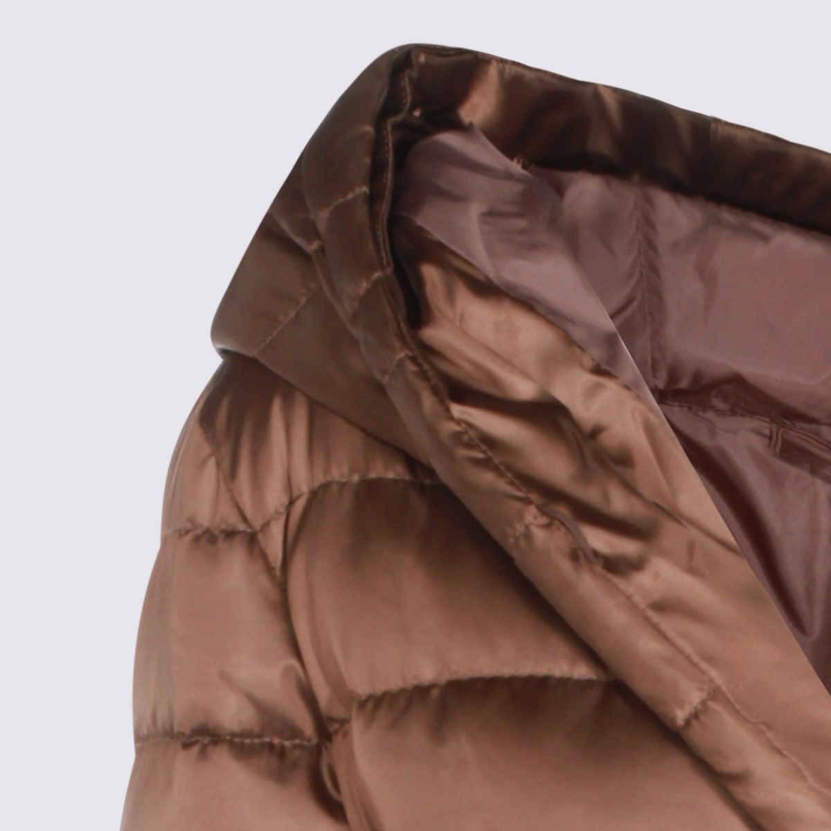 Max Mara The Cube Brown Novef Down Jacket In Brown