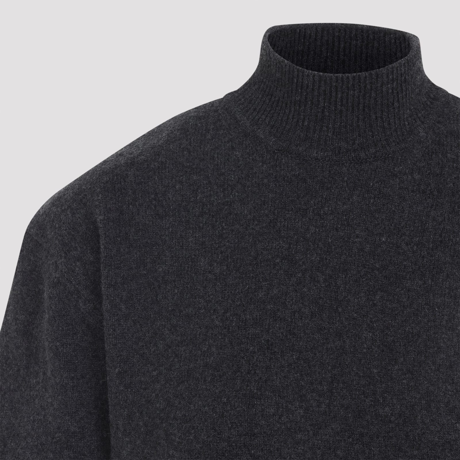 Jacquemus Castagna Knitted Short-sleeved Sweater In Blue