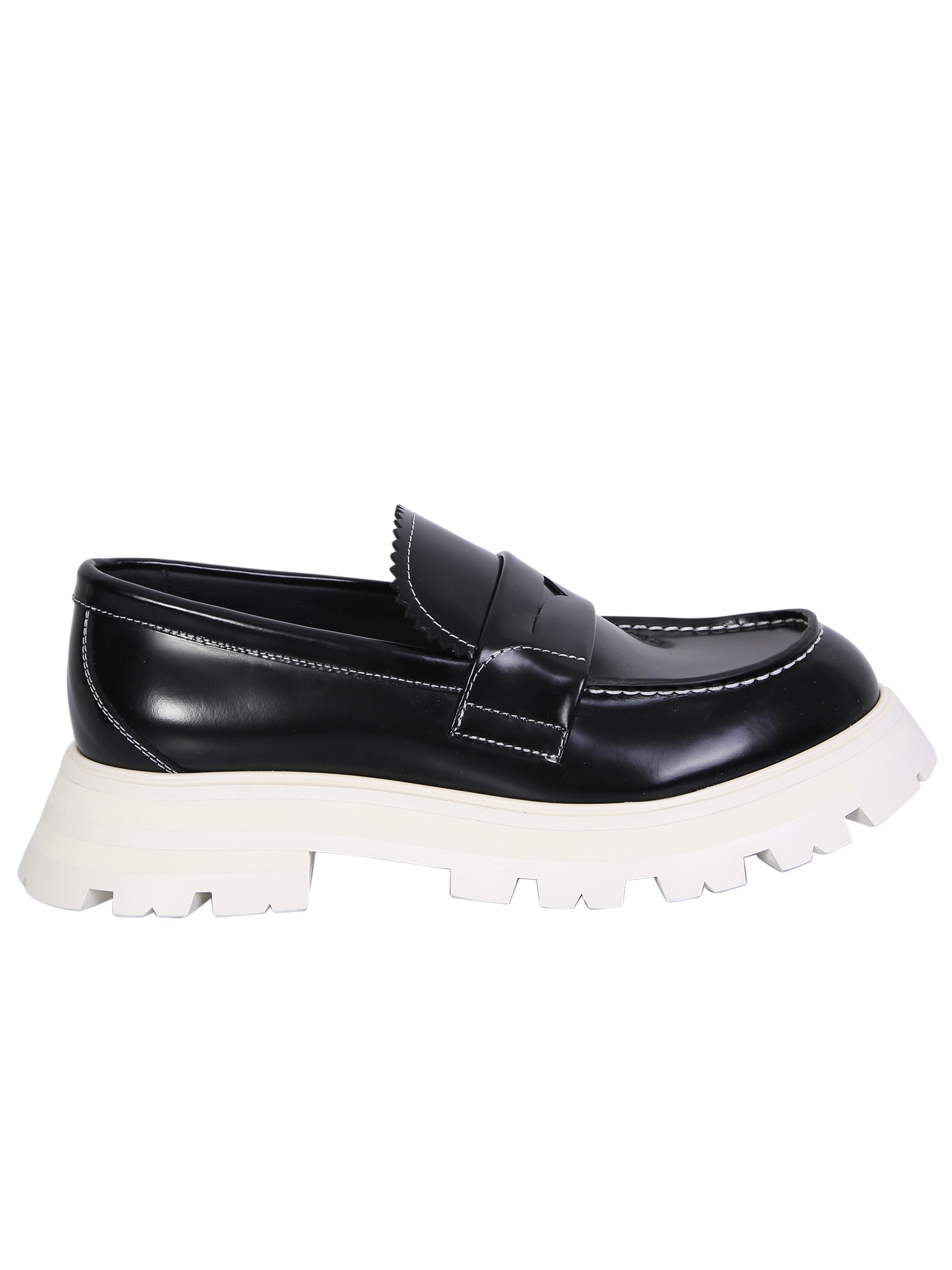 Shop Alexander Mcqueen Black Leather Loafer