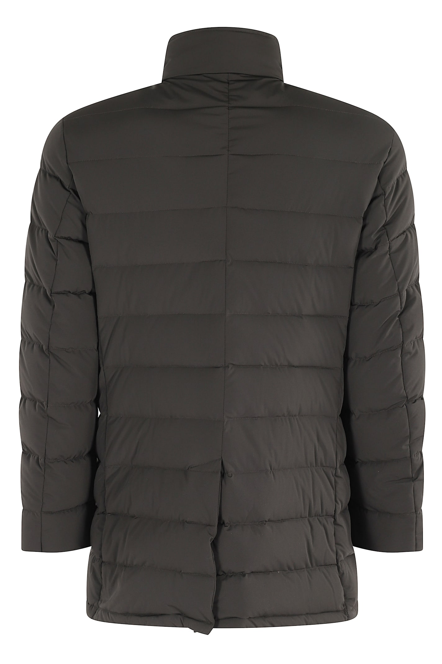 Moorer Long-sleeved Stand-collar Cotton Coat In Gray