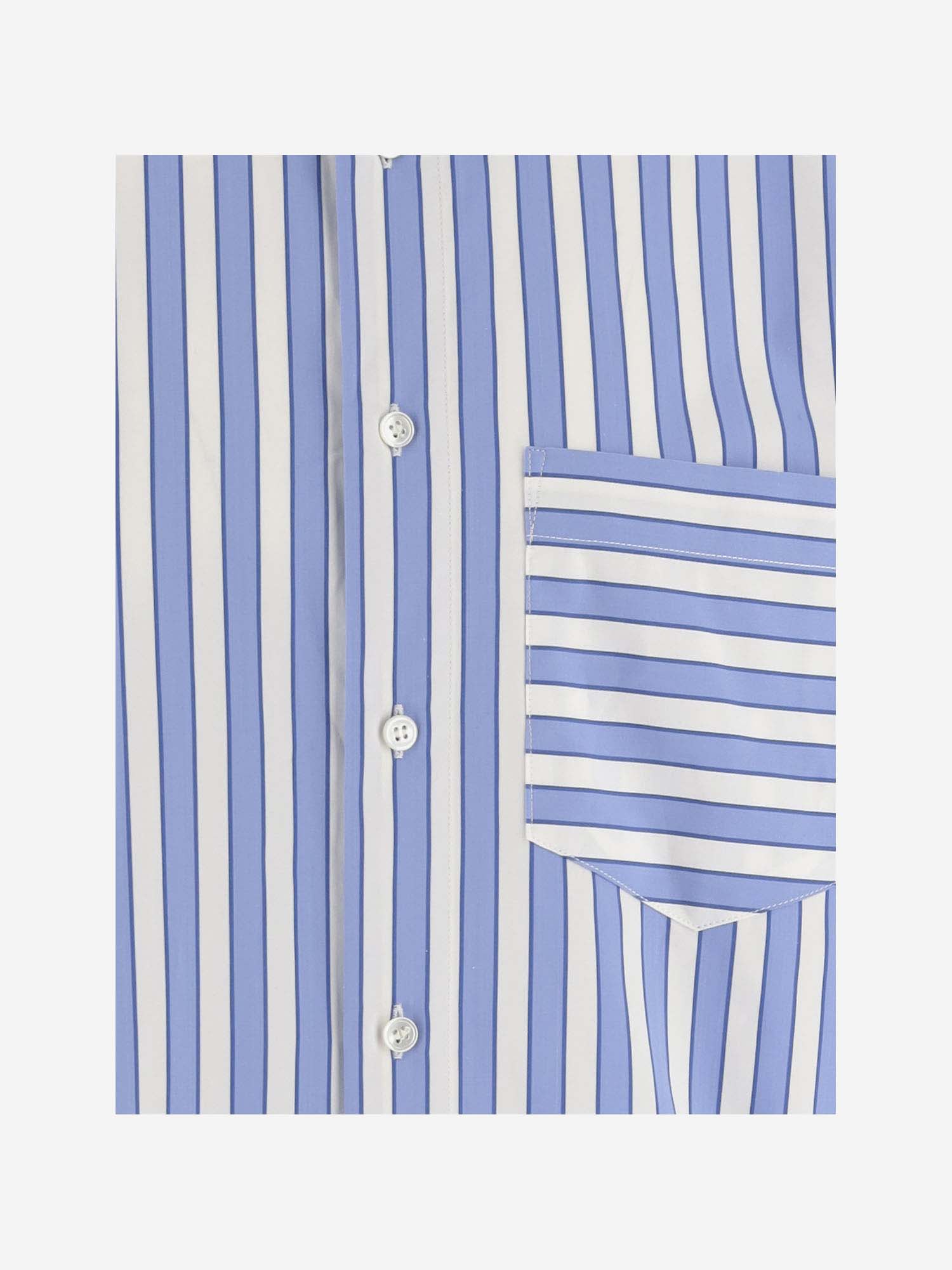 Shop Jw Anderson Striped Cotton Shirt In Blue