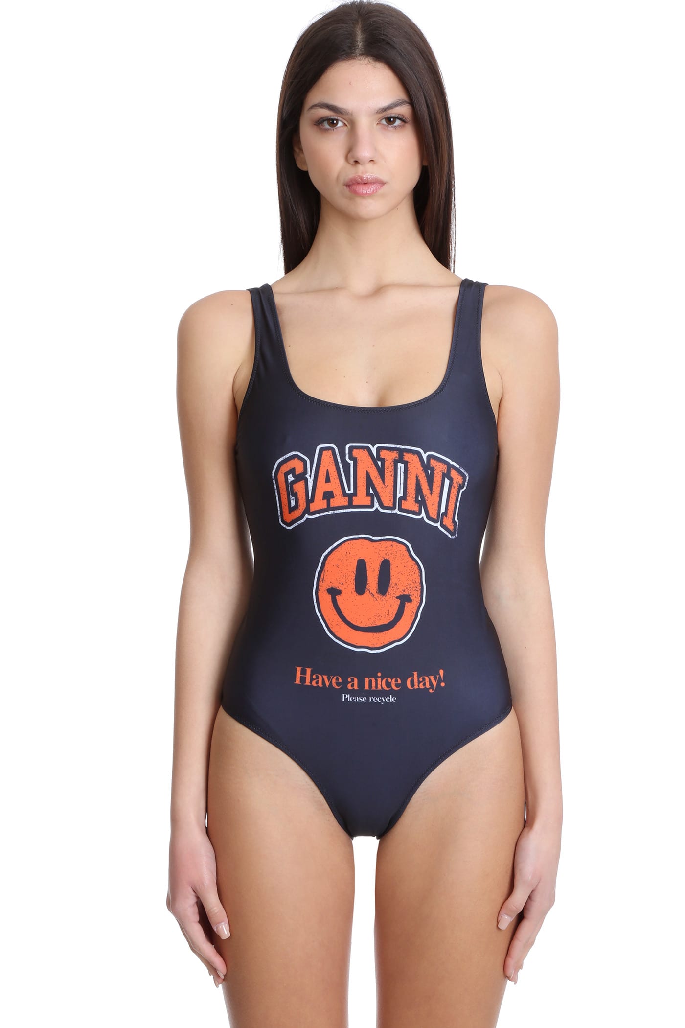 Ganni Beachwear In Black Polyester