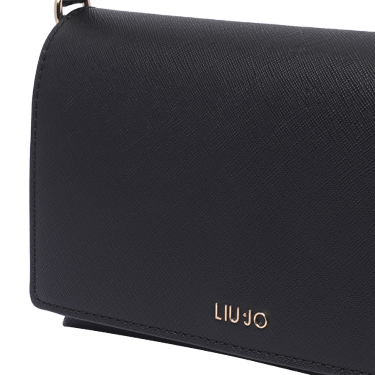 Shop Liu •jo Logo Shoulder Bag In Nero