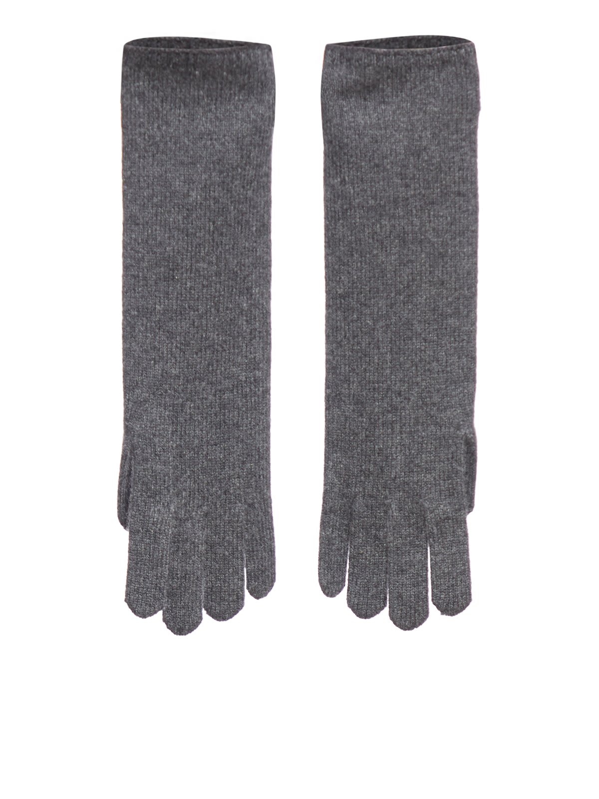 Shop Max Mara Knit Gloves In Grey Dark