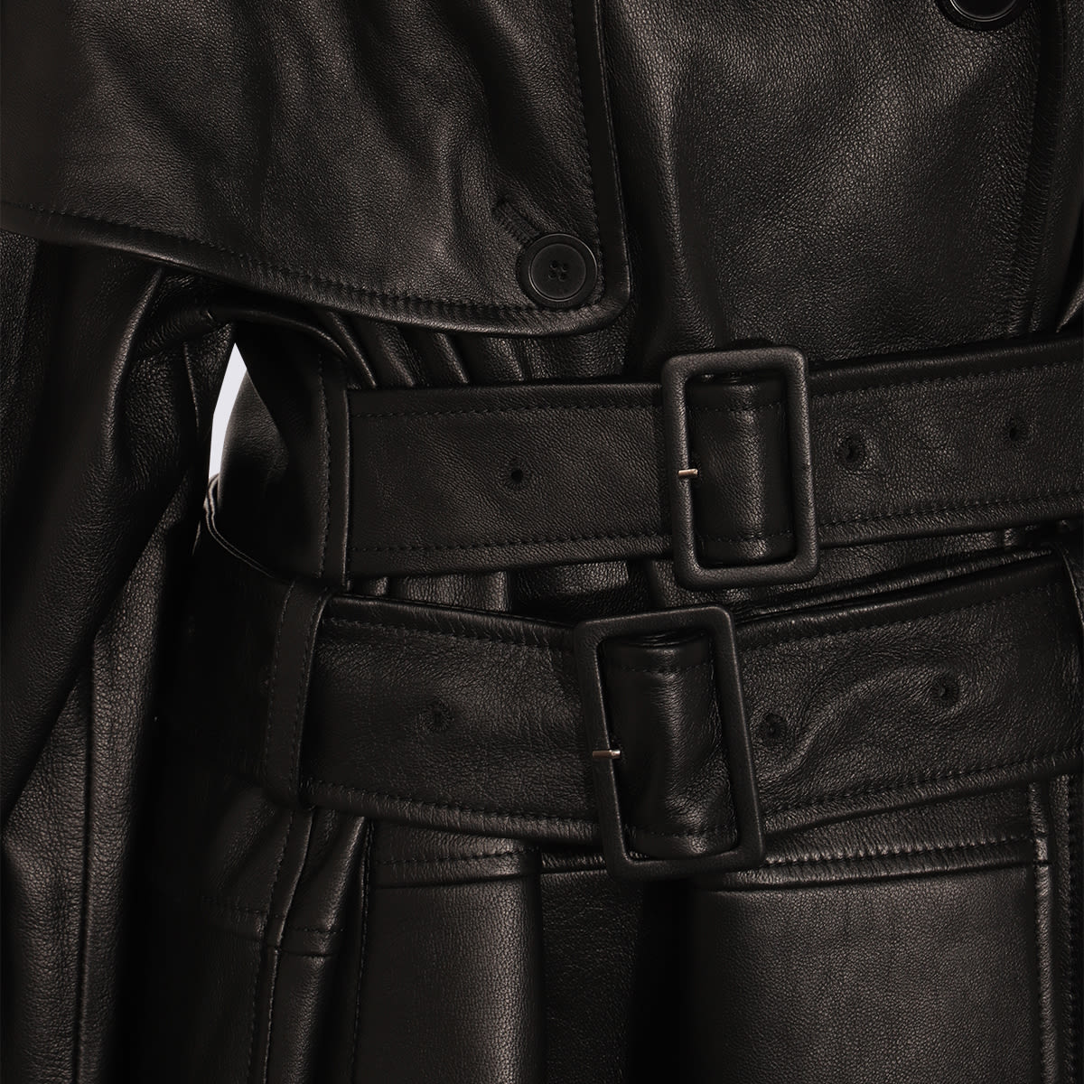 Balenciaga Black Leather Jacket In Black