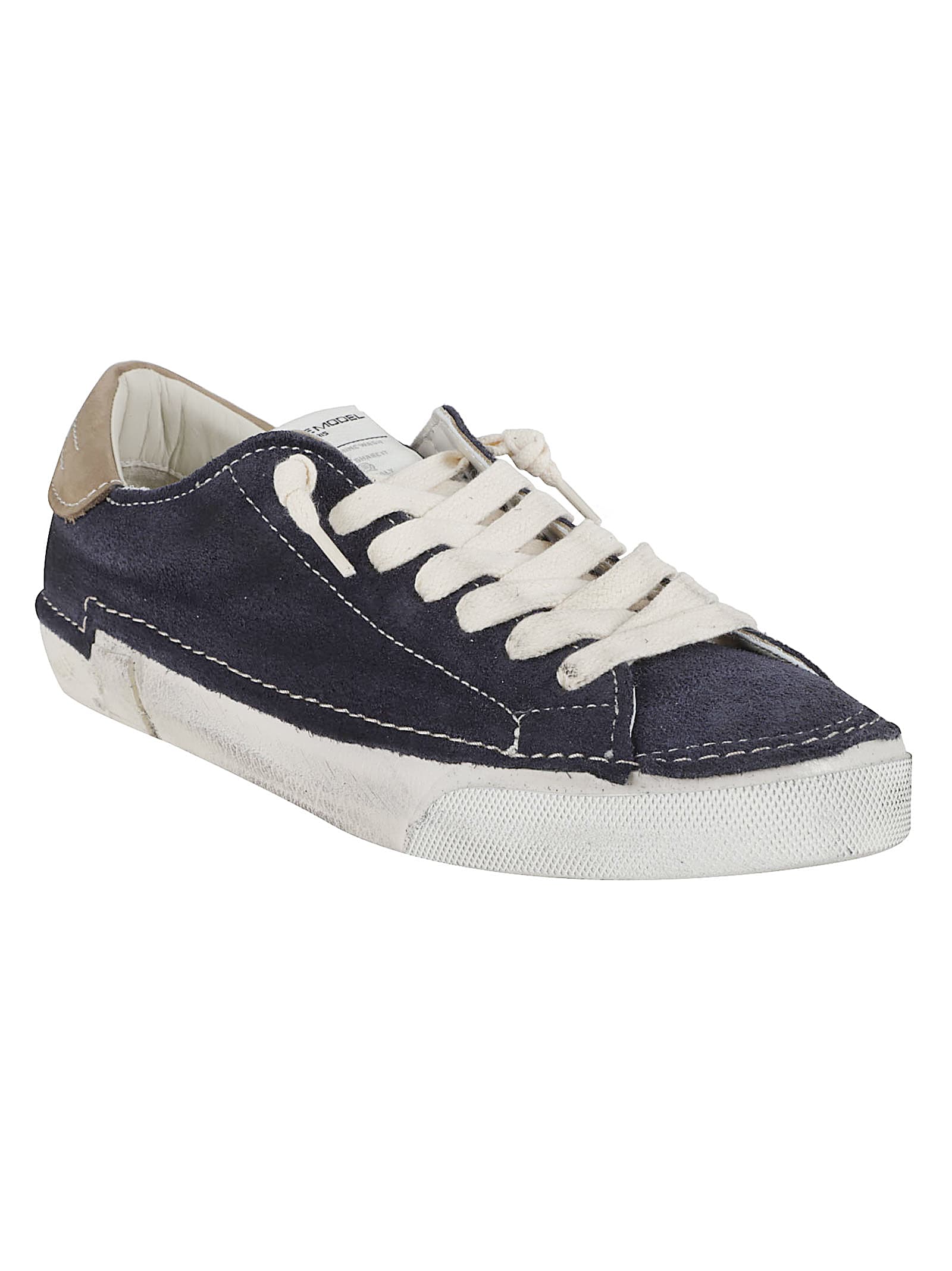 Philippe Model Low Top Sneakers Contrast Stitching In Blue