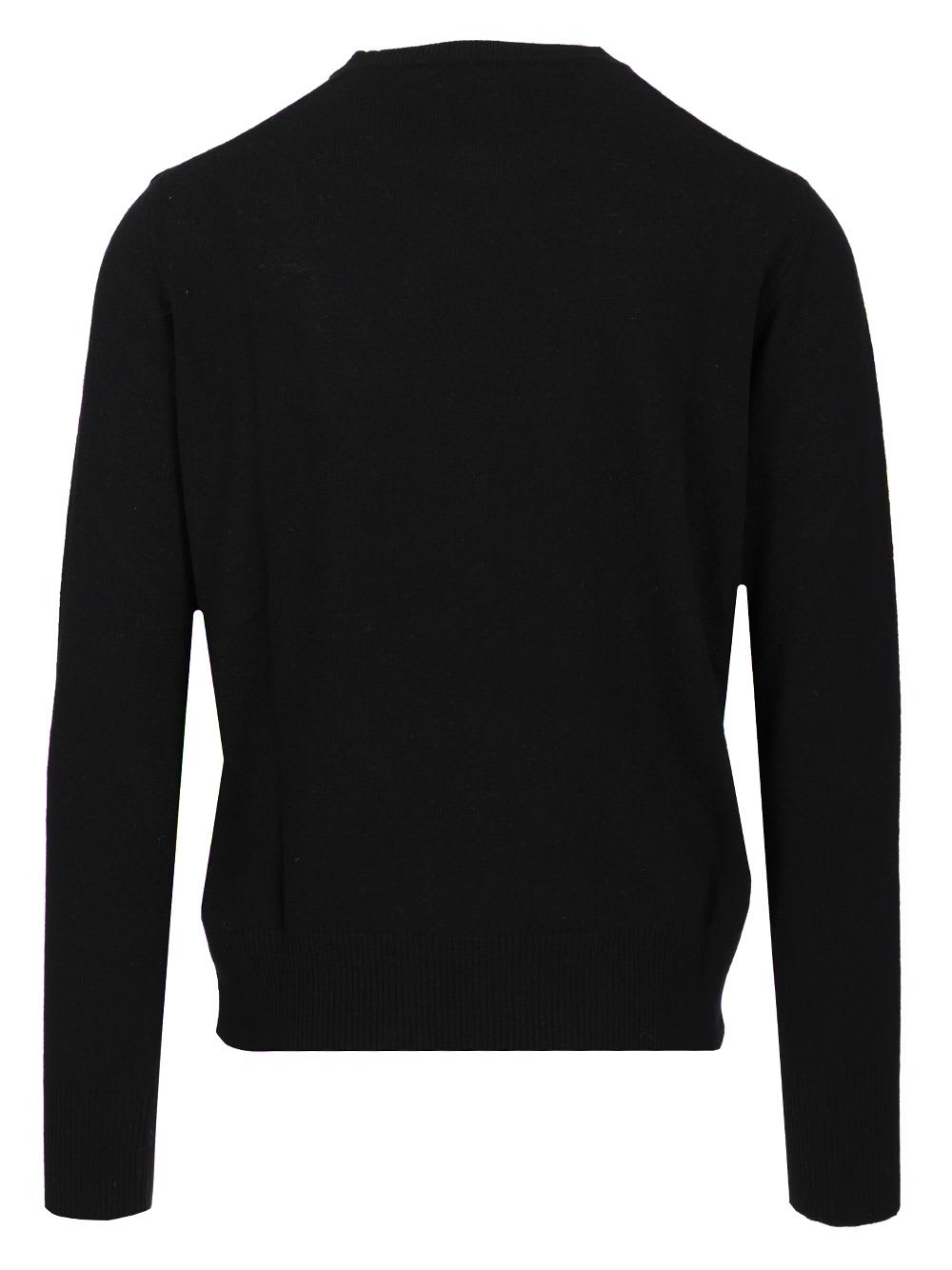 Vivienne Westwood 'alex' Black Crewneck Sweater With Orb Logo Detail On The Front In Black