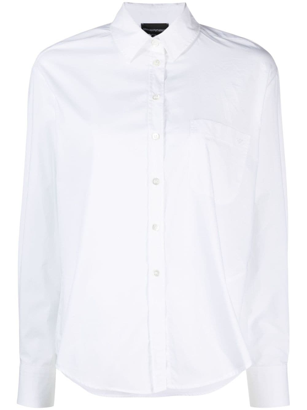 Shop Emporio Armani Long Sleeve Shirt In Optical White