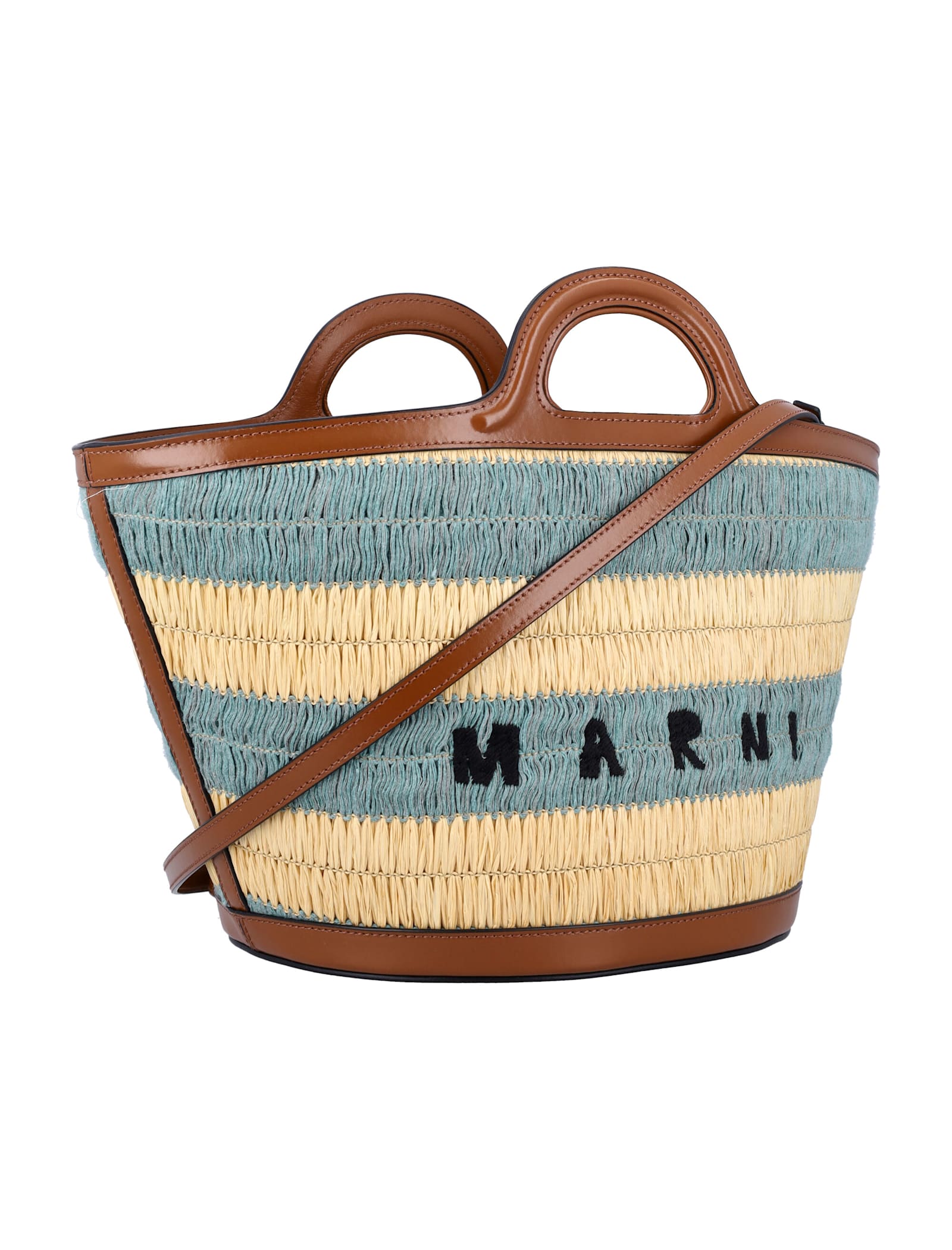 Marni Striped Pattern Tote Bag With Detachable Strap In Multi