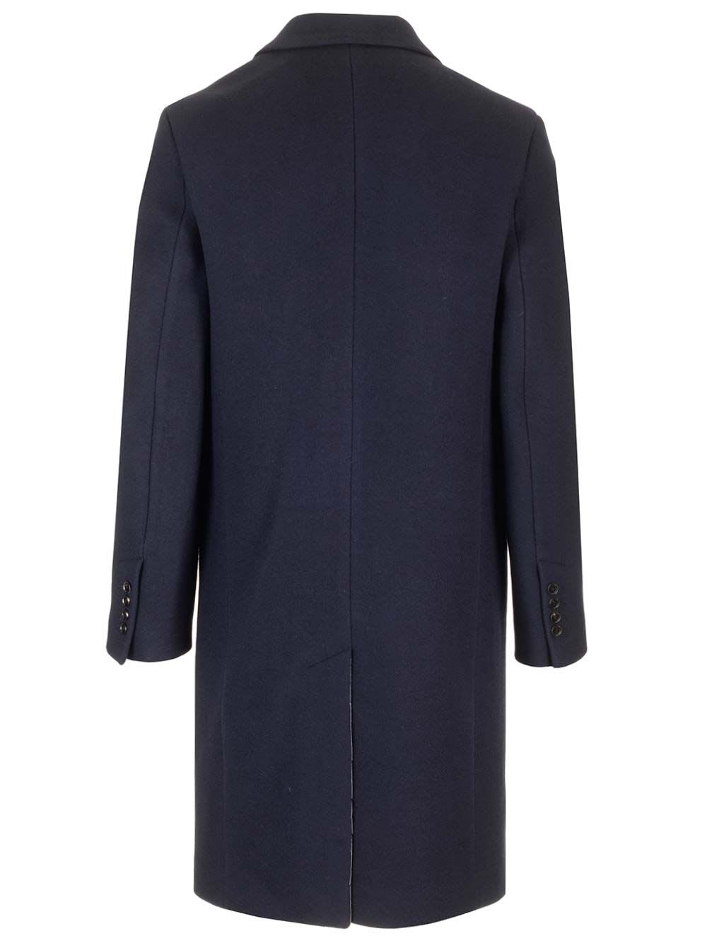 Shop Ami Alexandre Mattiussi Coffee Colored Double Breasted Coat In Blue